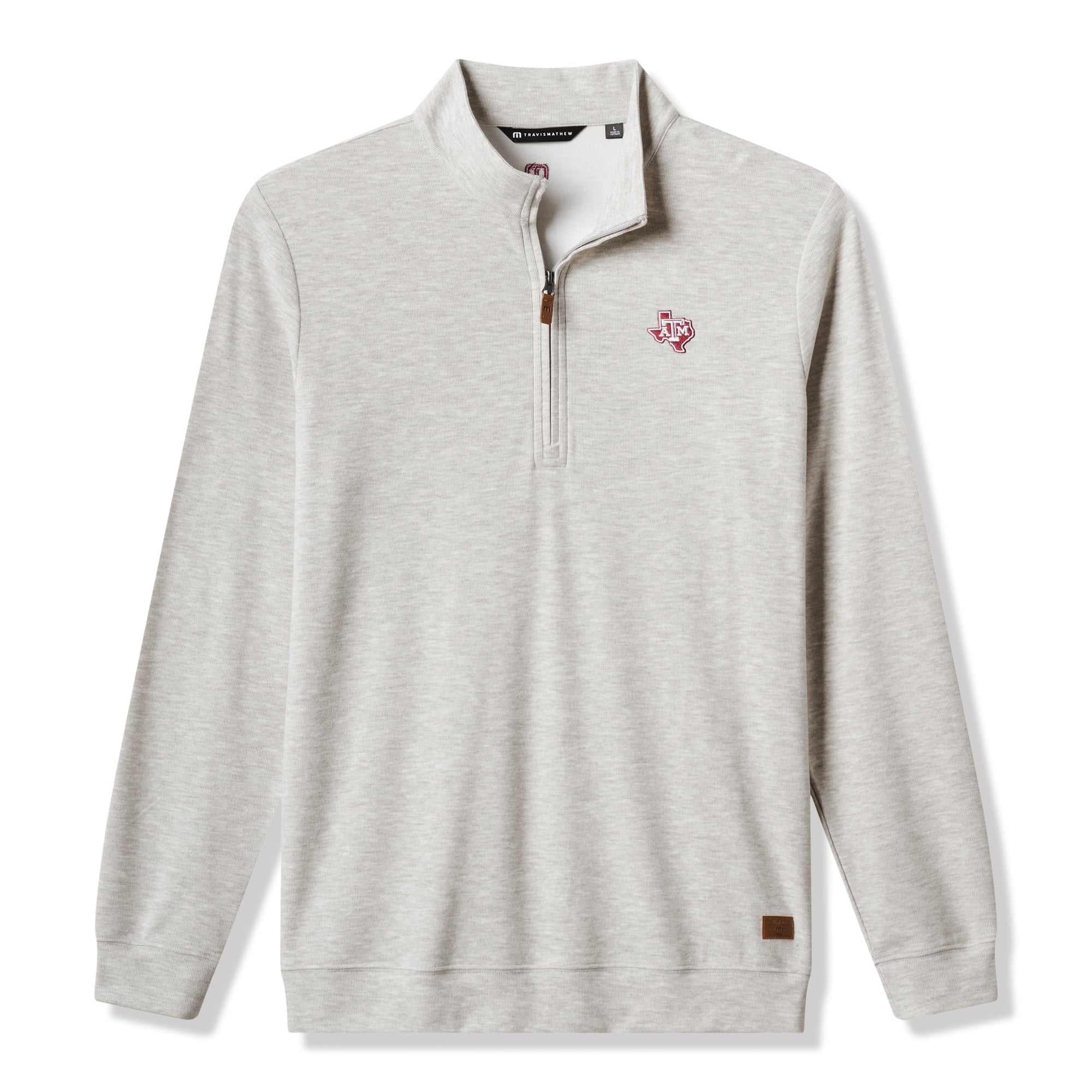 Men's TravisMathew Heather Gray Texas A&M Aggies Cloud Home Game Quarter-Zip Tri-Blend Pullover