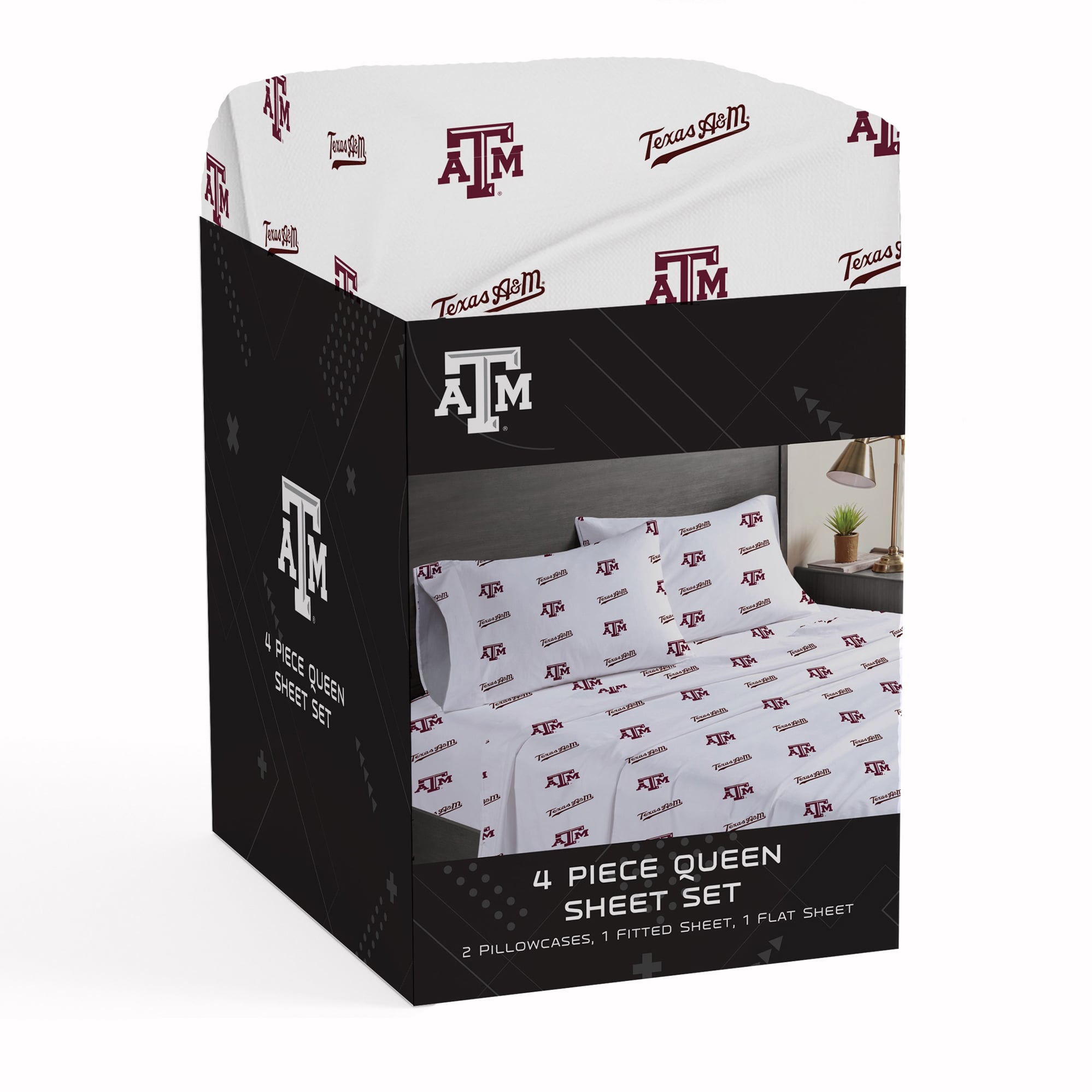Pegasus Texas A&M Aggies Four-Piece Queen Sheet Set
