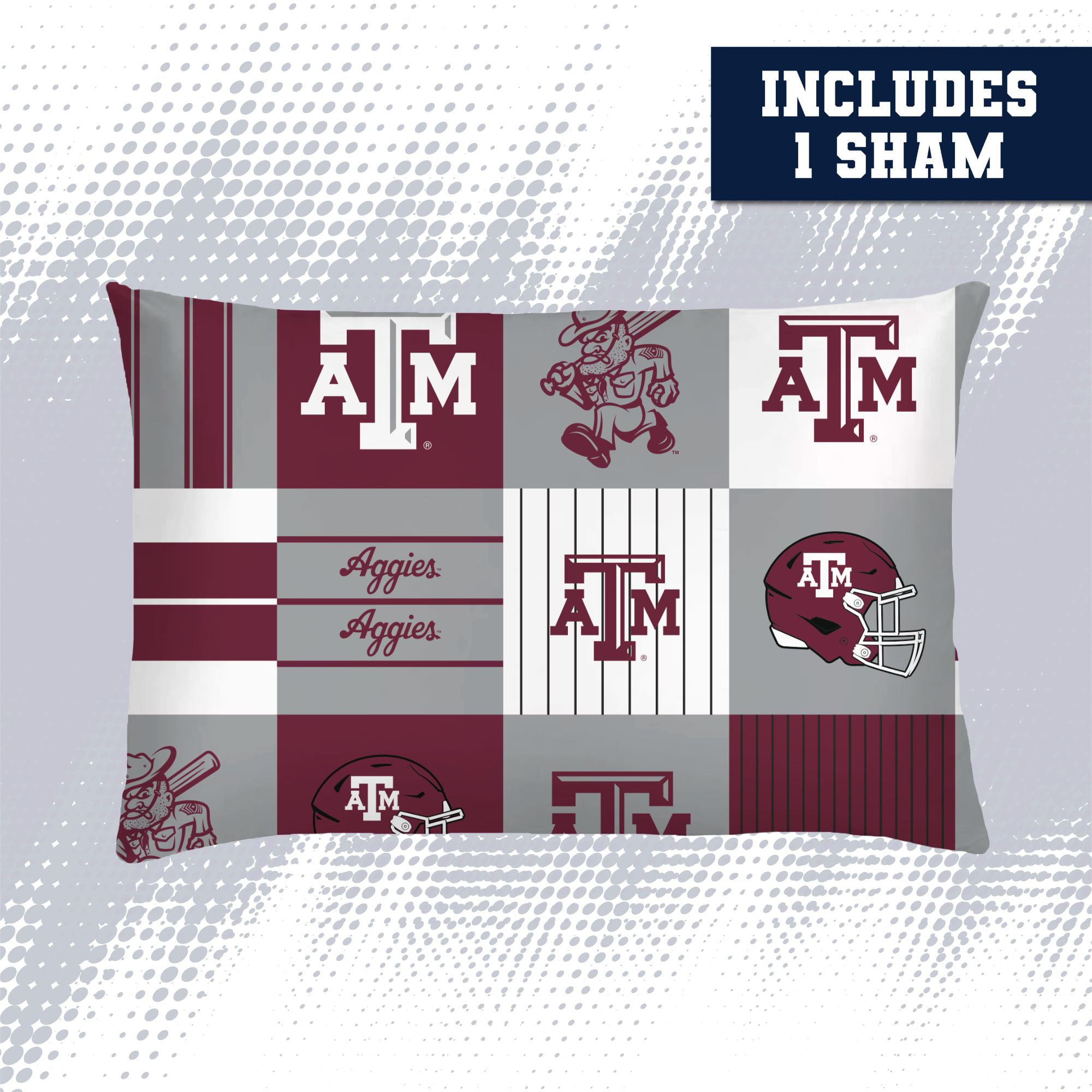 Ensemble de literie deux pièces Pegasus Texas A&M Aggies Patchwork Plaid pour lit simple/simple XL