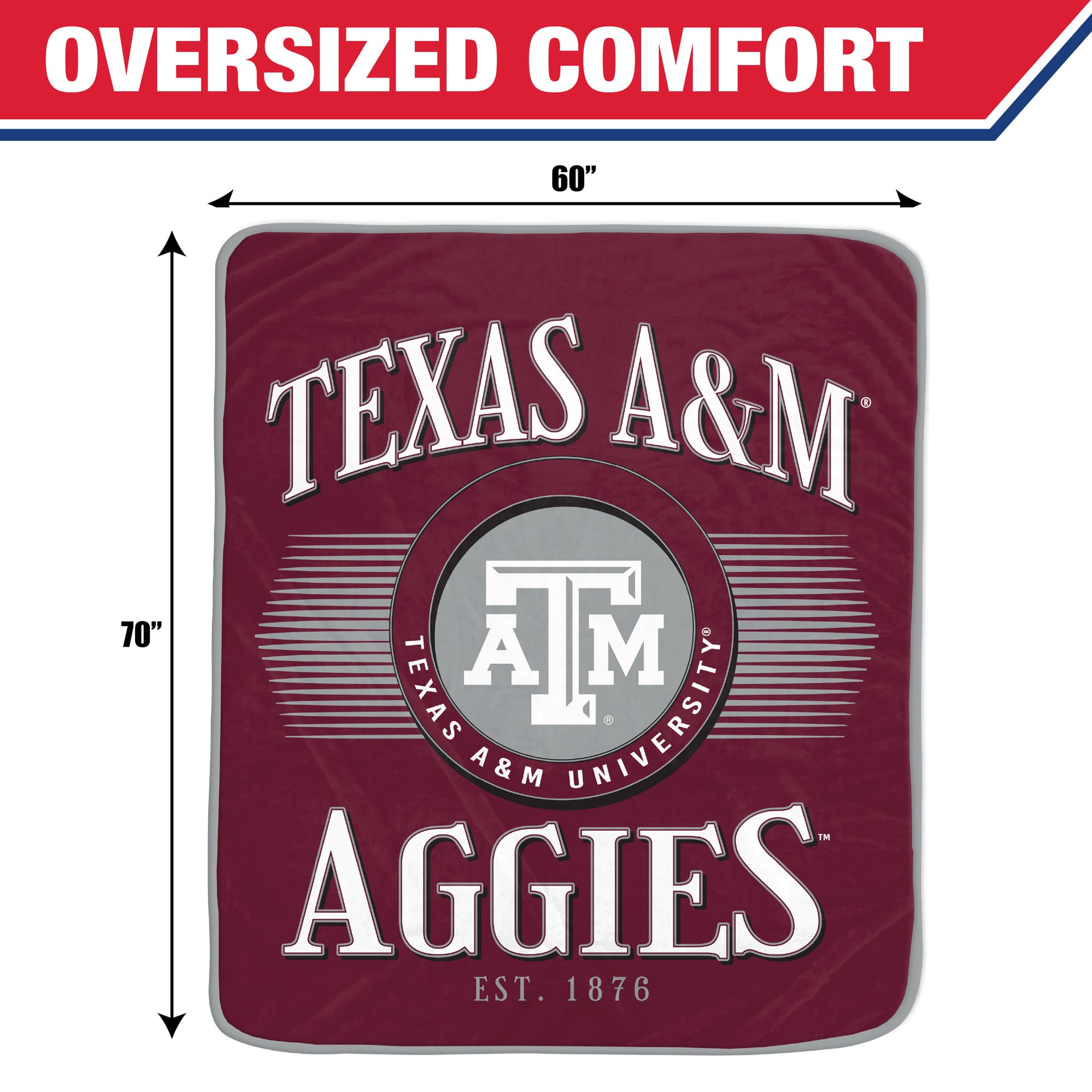 Couverture ultra douce Pegasus Texas A&M Aggies Spotlight Arch 60" x 70"