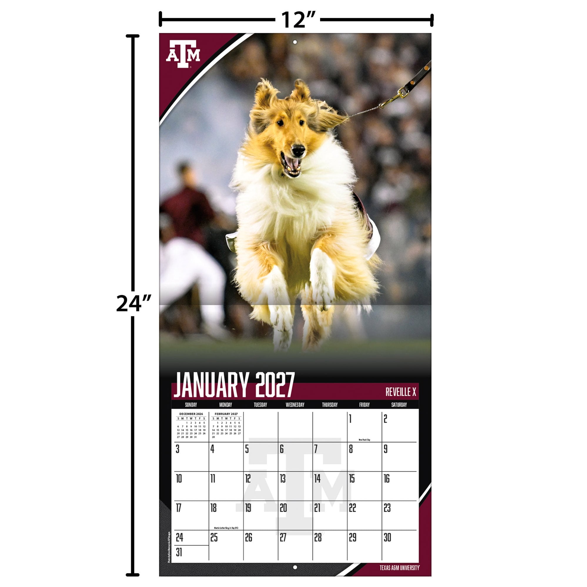 Texas A&M Aggies 2027 12” x 12” Team Wall Calendar