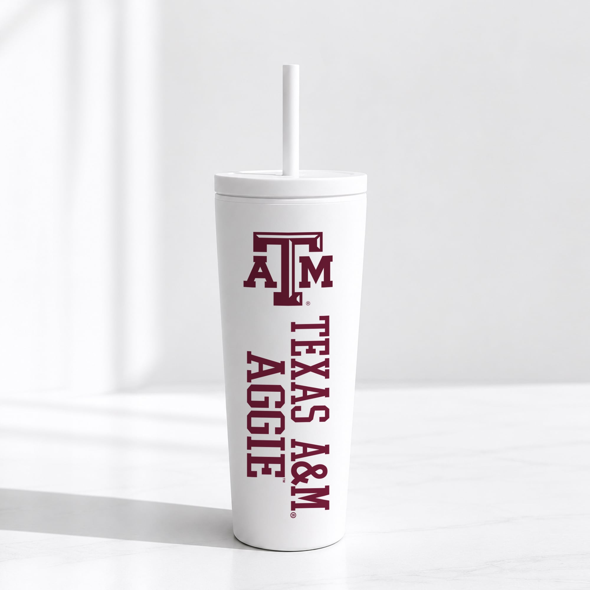 Gobelet isotherme à paille anti-déversement Texas A&M Aggies de 710 ml (24 oz)