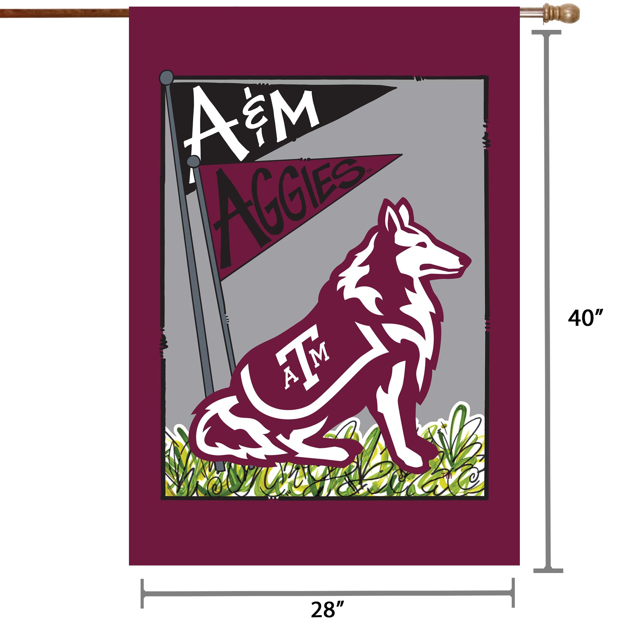 Drapeau de maison double face Texas A&M Aggies 28" x 40"