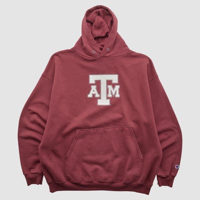 Texas A&M Aggies Champion 2000s Hooded Pullover Sweatshirt - Maroon - L by Fanatics Real Vintage