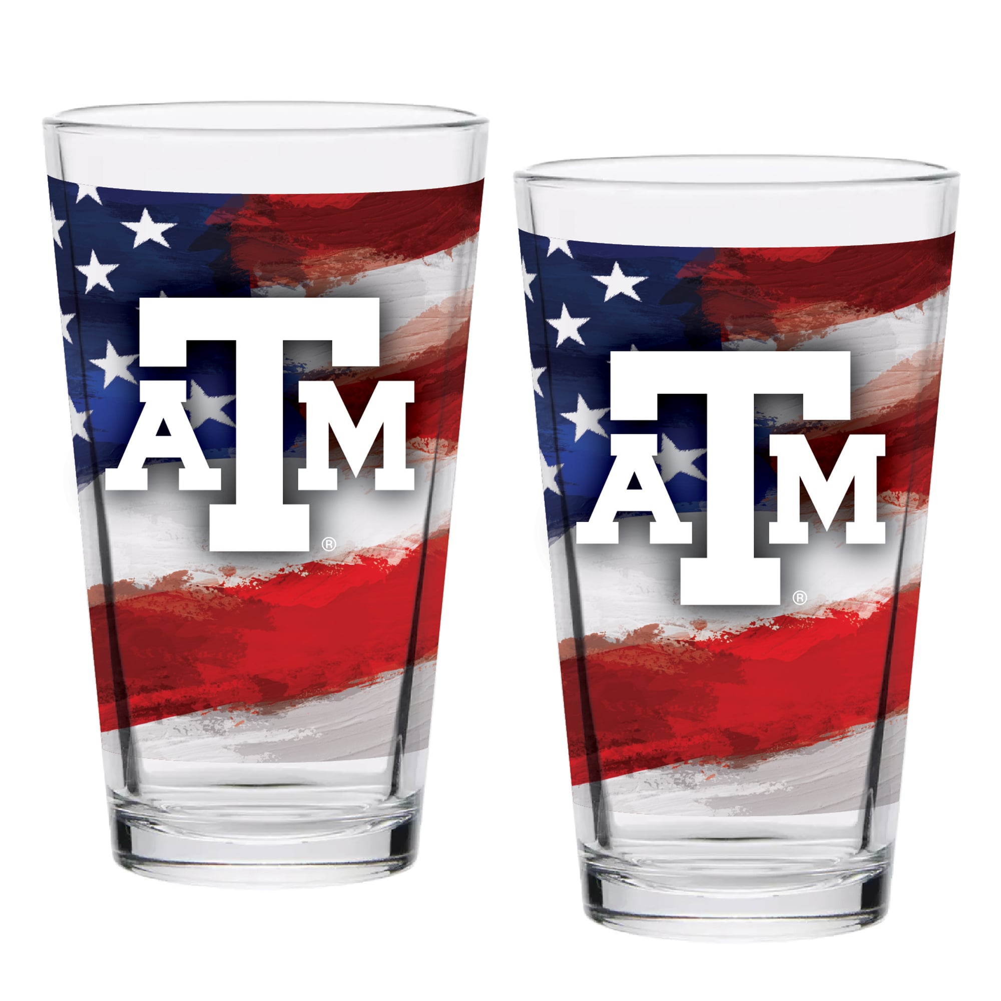Ensemble de deux verres à bière de style américain de 473 ml (16 oz) aux couleurs des Texas A&M Aggies