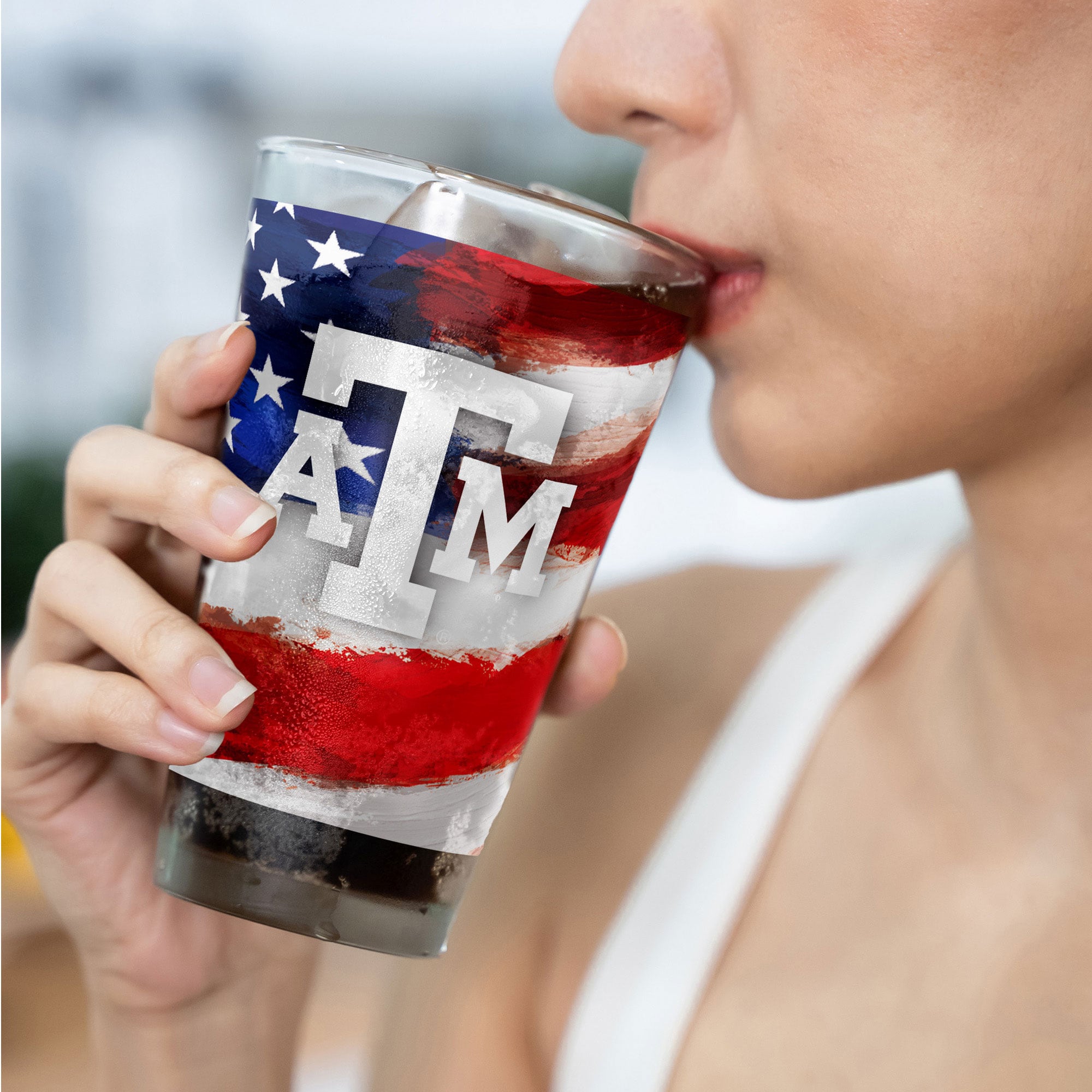 Ensemble de deux verres à bière de style américain de 473 ml (16 oz) aux couleurs des Texas A&M Aggies