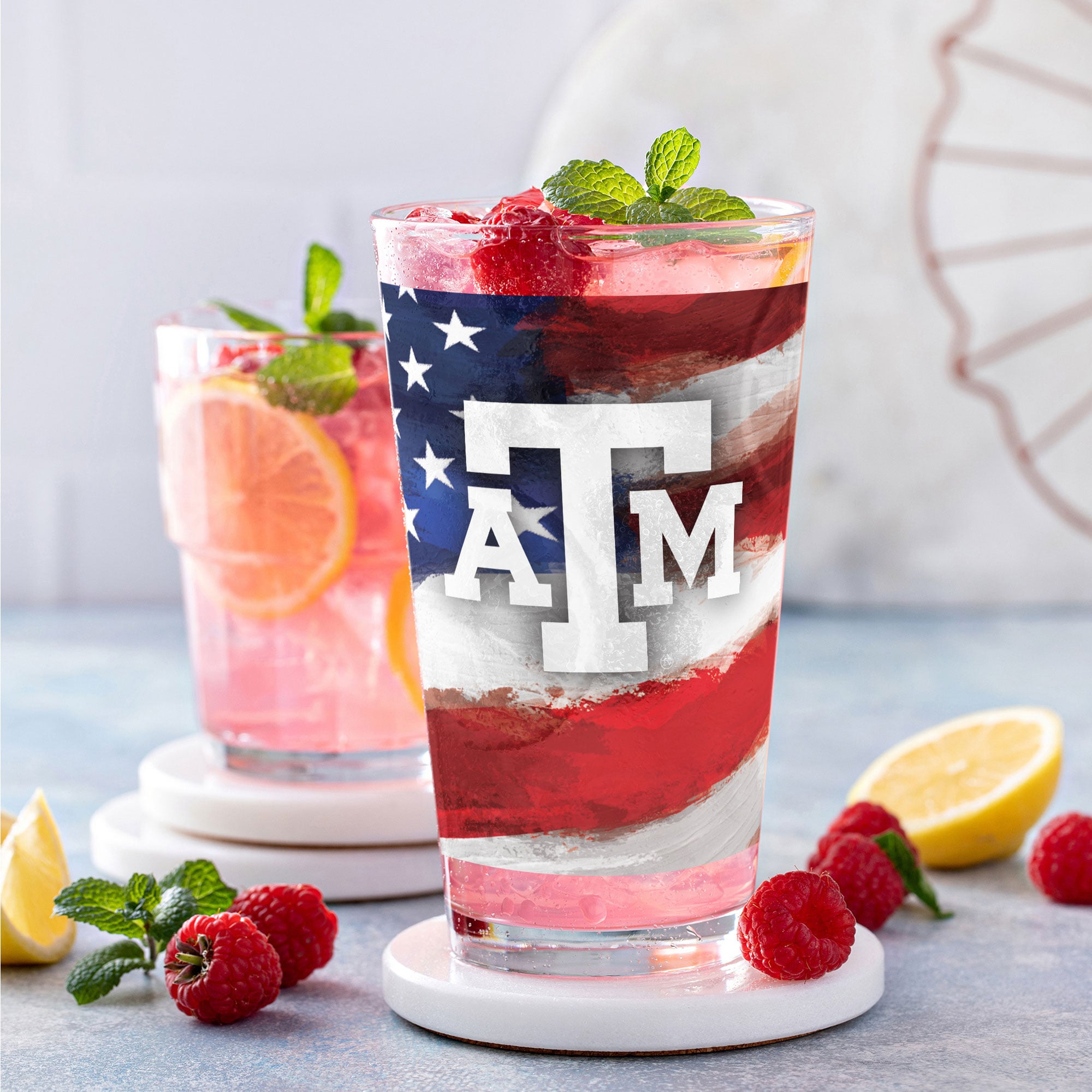 Ensemble de deux verres à bière de style américain de 473 ml (16 oz) aux couleurs des Texas A&M Aggies
