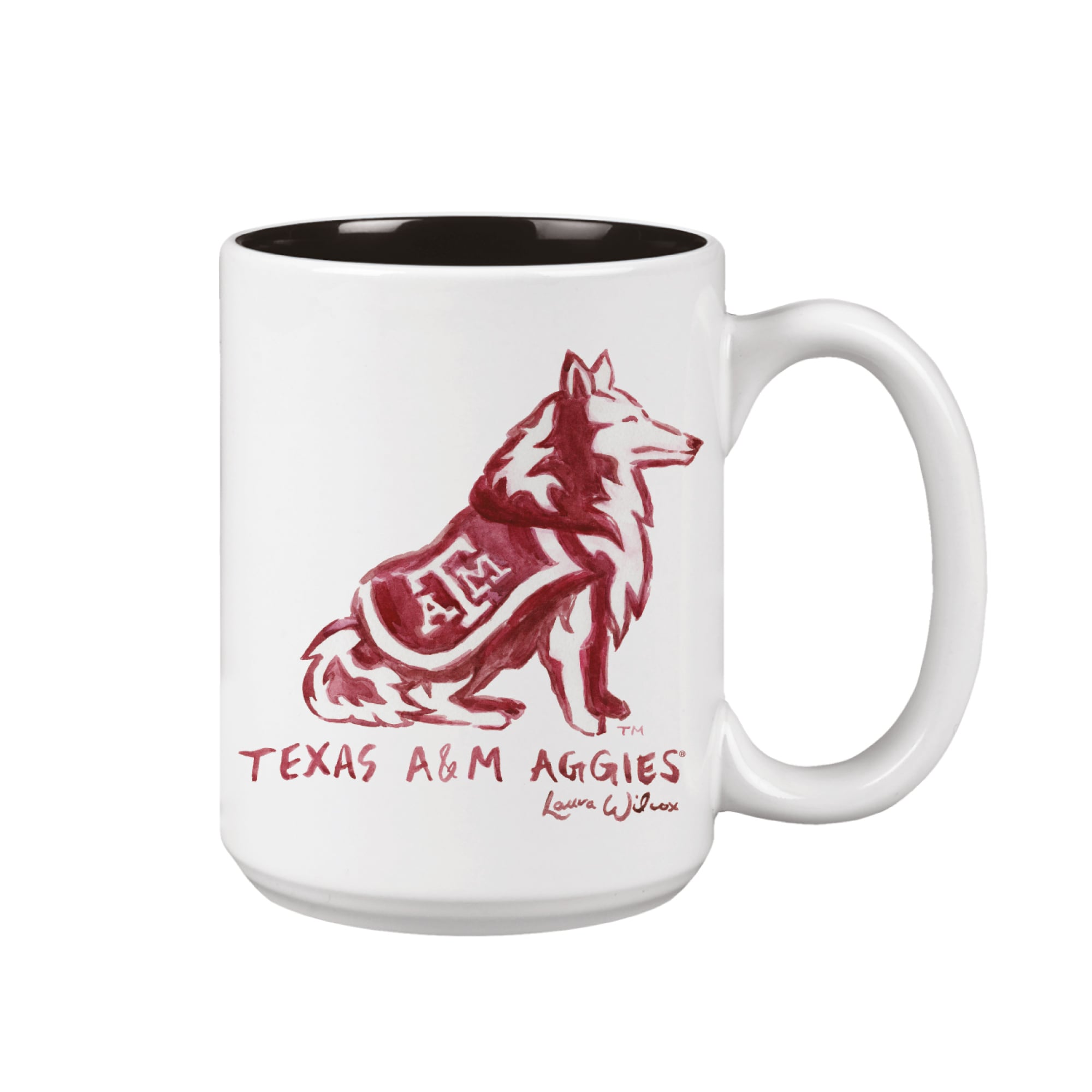 Ensemble de deux tasses de 44 cl (15 oz) à l'effigie de la mascotte Laura Wilcox des Texas A&M Aggies