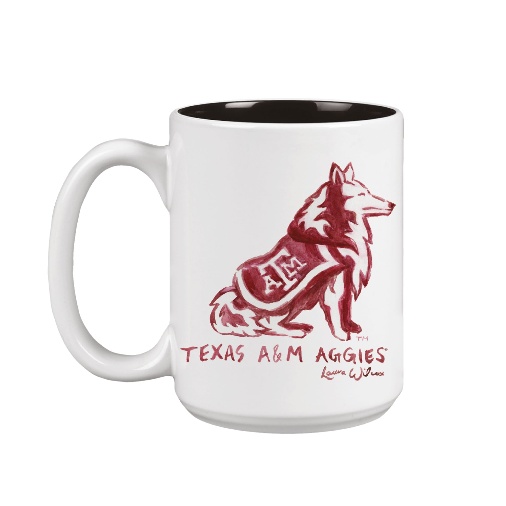 Ensemble de deux tasses de 44 cl (15 oz) à l'effigie de la mascotte Laura Wilcox des Texas A&M Aggies