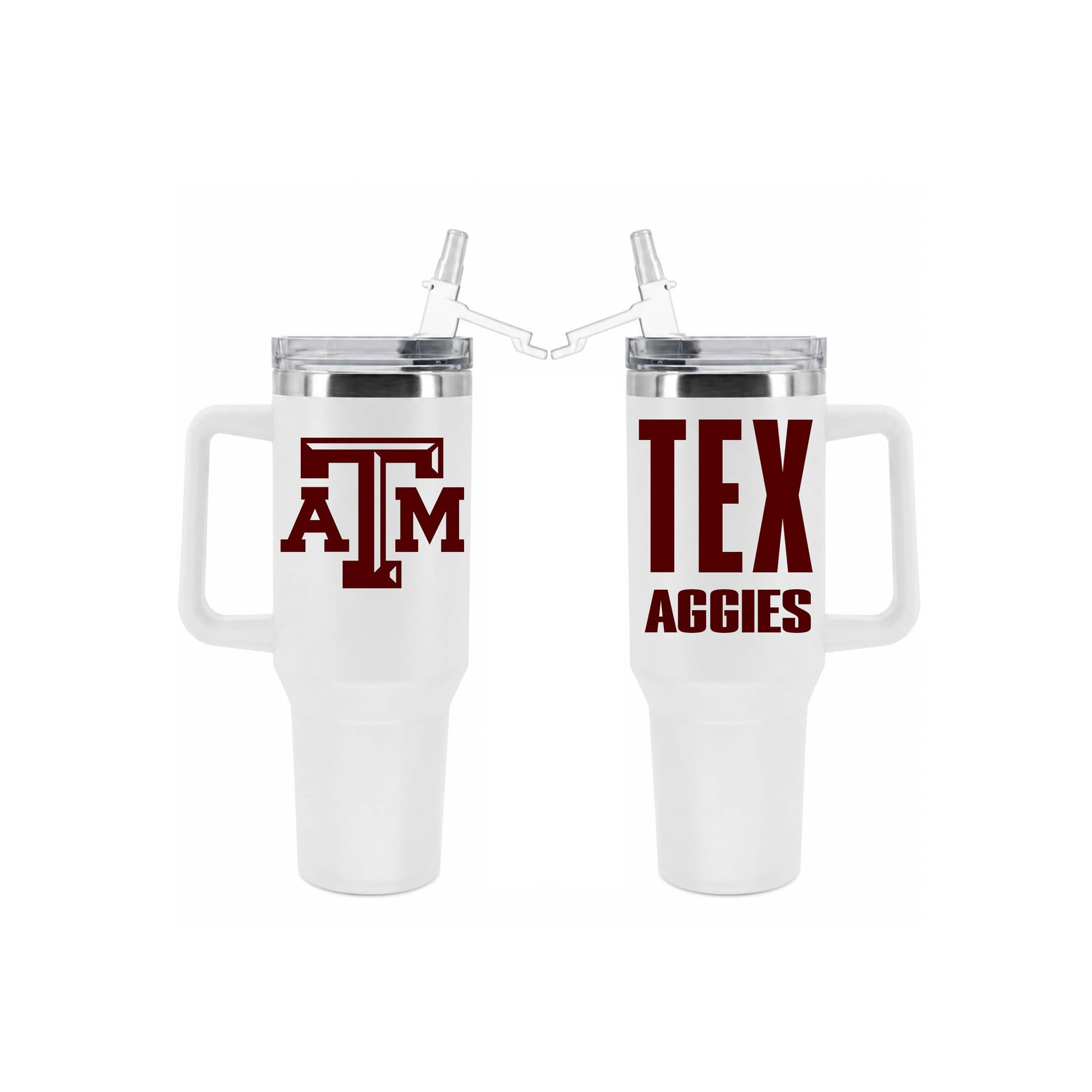 Gobelet isotherme en acier inoxydable The Memory Company Texas A&M Aggies de 1,2 L avec paille rabattable