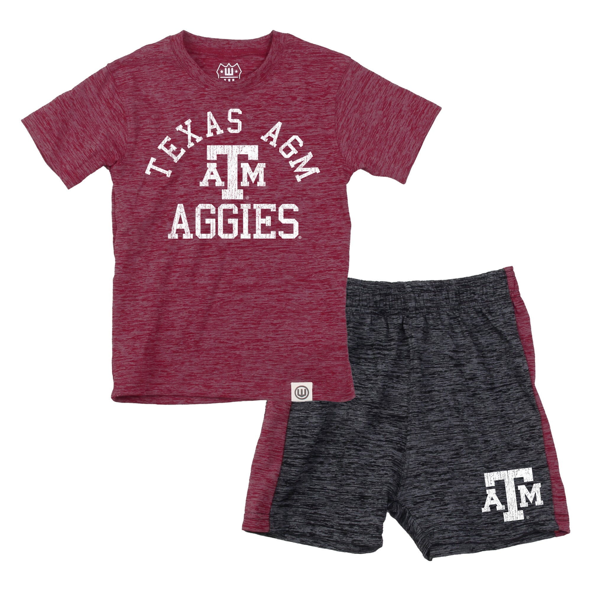 Ensemble t-shirt et short Wes & Willy Maroon Texas A&M Aggies en laine nuageuse