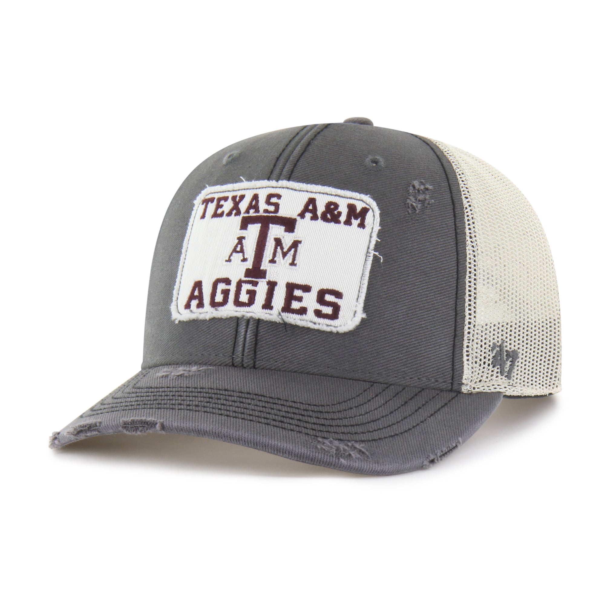 Casquette trucker unisexe '47 Charcoal Texas A&M Aggies Egremont Well-Worn ajustable