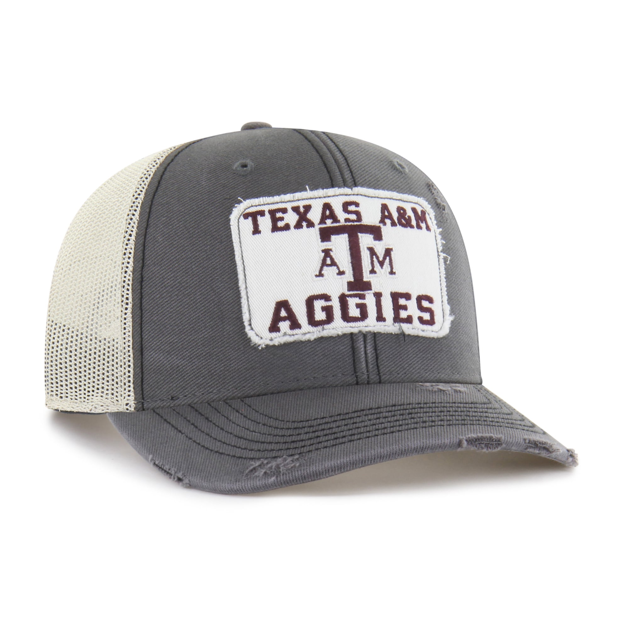 Casquette trucker unisexe '47 Charcoal Texas A&M Aggies Egremont Well-Worn ajustable