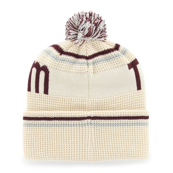 Bonnet unisexe '47 crème Texas A&M Aggies en maille gaufrée à revers avec pompon
