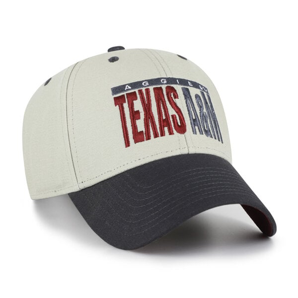 Casquette unisexe ajustable '47 grise/noire Texas A&M Aggies MVP à inscription demi-bloc