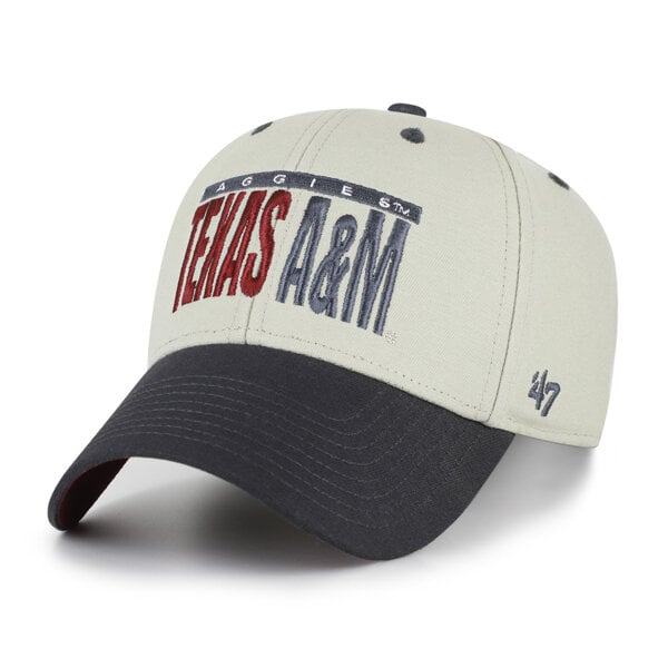 Casquette unisexe ajustable '47 grise/noire Texas A&M Aggies MVP à inscription demi-bloc