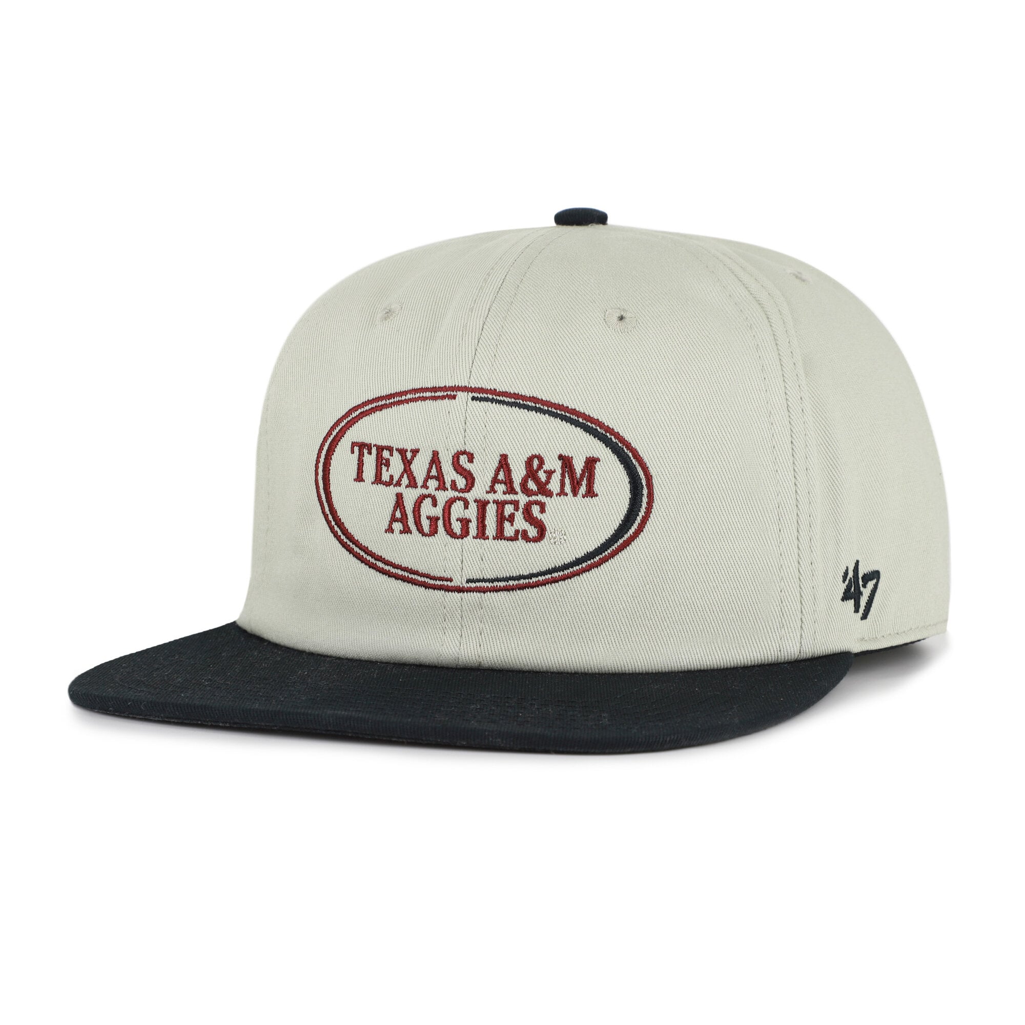 Casquette unisexe '47 grise/noire Texas A&M Aggies à logo ovale et fermeture snapback