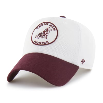 Texas A&M Aggies '47 Unisex Pique Patch Clean Up Adjustable Hat - White/Maroon