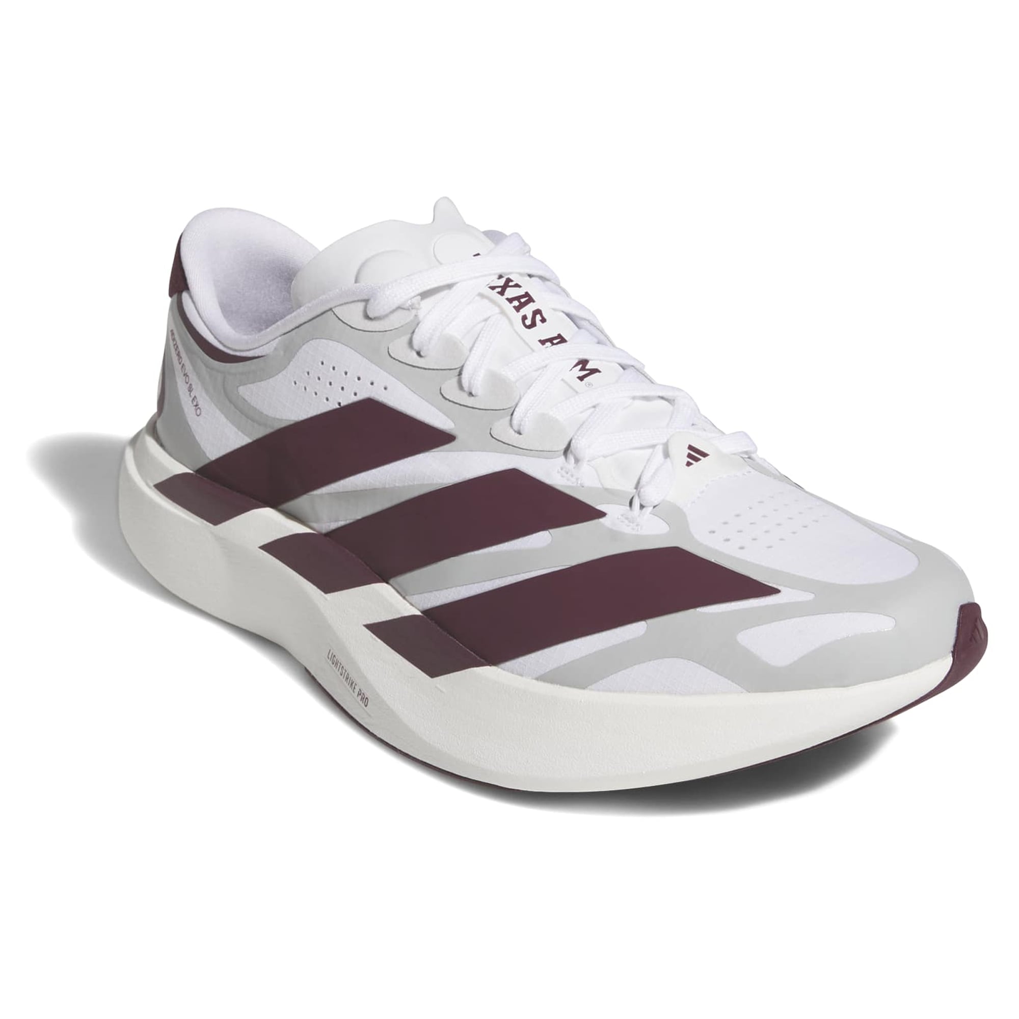Unisex adidas White Texas A&M Aggies Adizero EVO SL EXO Sneakers