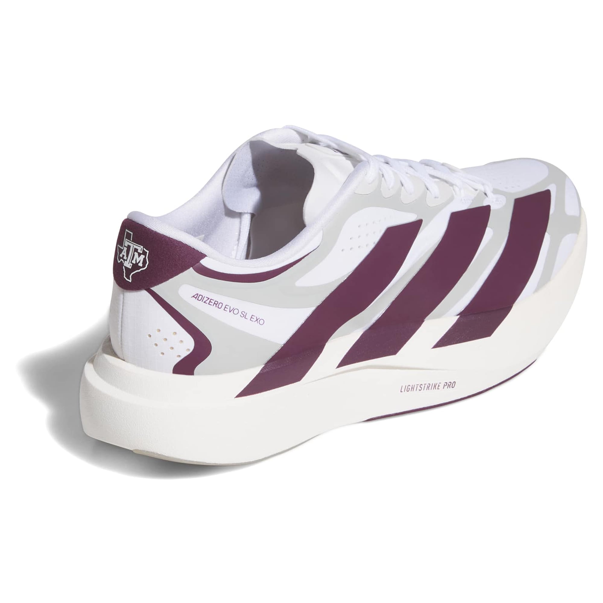 Unisex adidas White Texas A&M Aggies Adizero EVO SL EXO Sneakers