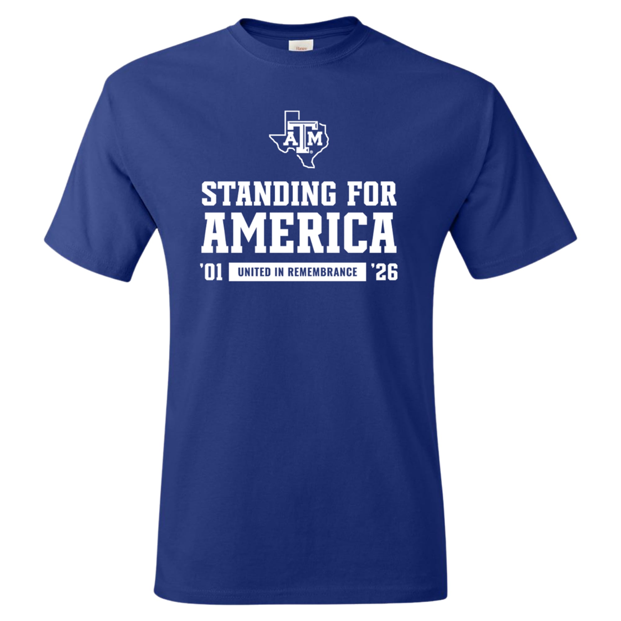 T-shirt unisexe blanc Texas A&M Aggies « Standing for America »
