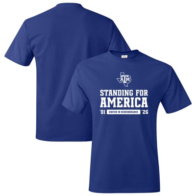 T-shirt unisexe Texas A&M Aggies « Standing for America » - Bleu