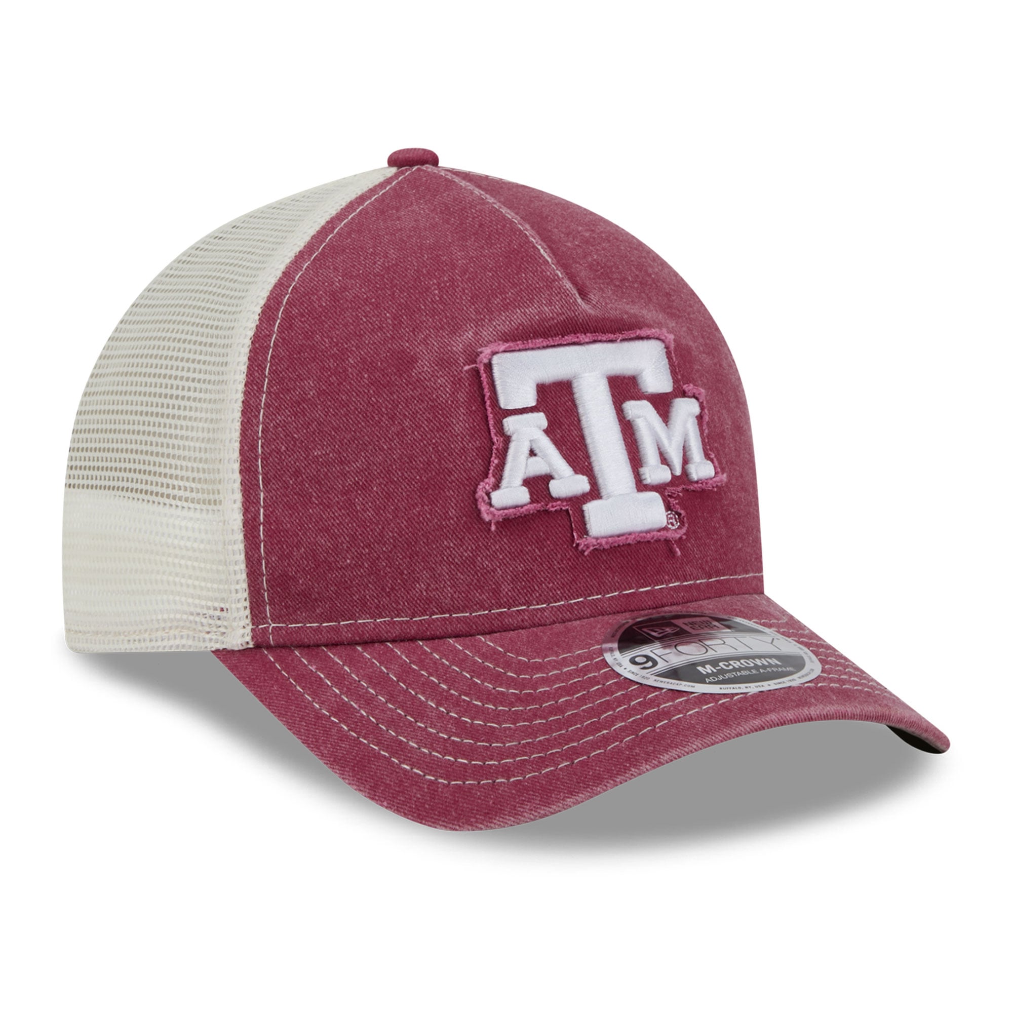 Casquette trucker unisexe New Era bordeaux Texas A&M Aggies à motif dégradé 9FORTY