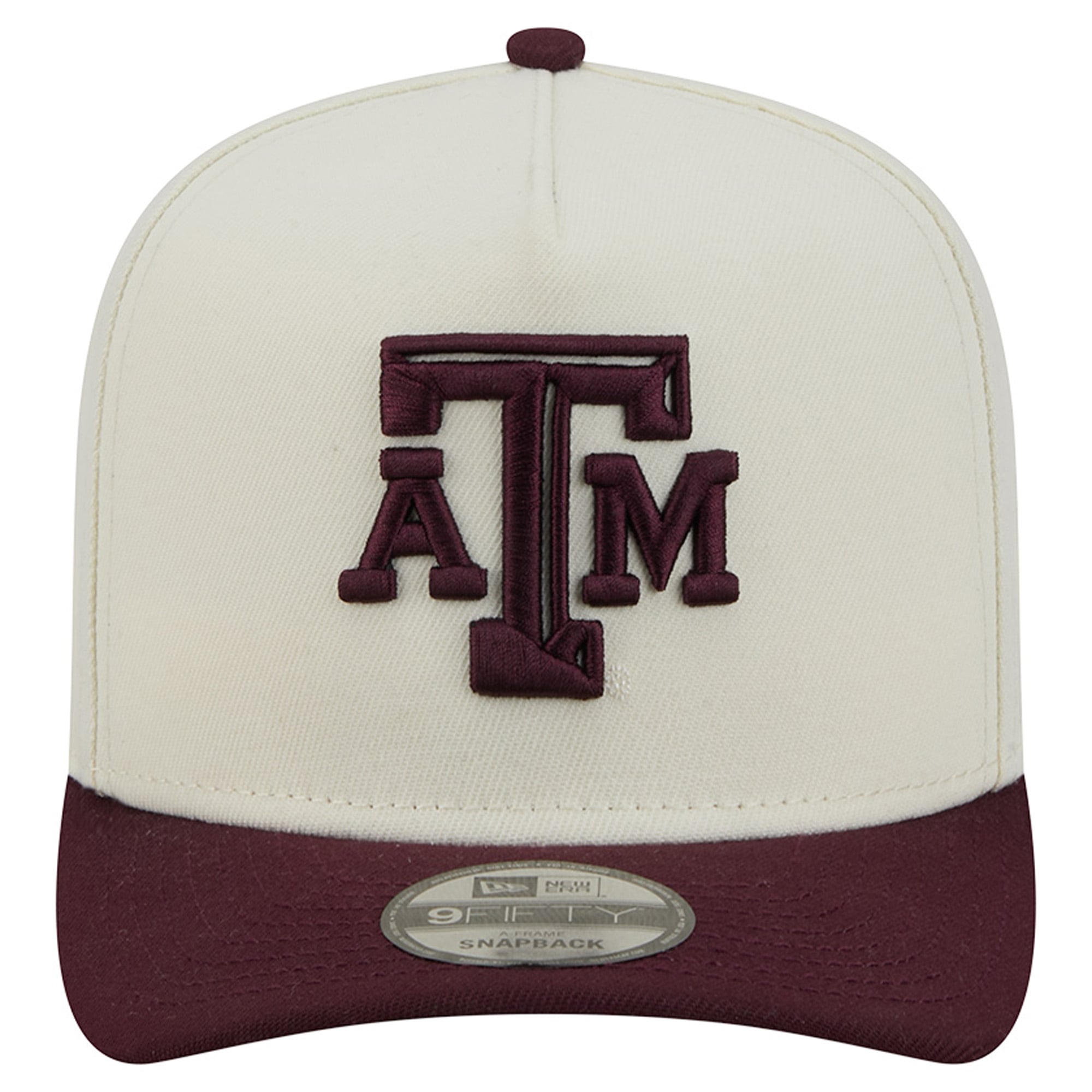 Unisex New Era White/Maroon Texas A&M Aggies A-Frame 9FIFTY Snapback Hat