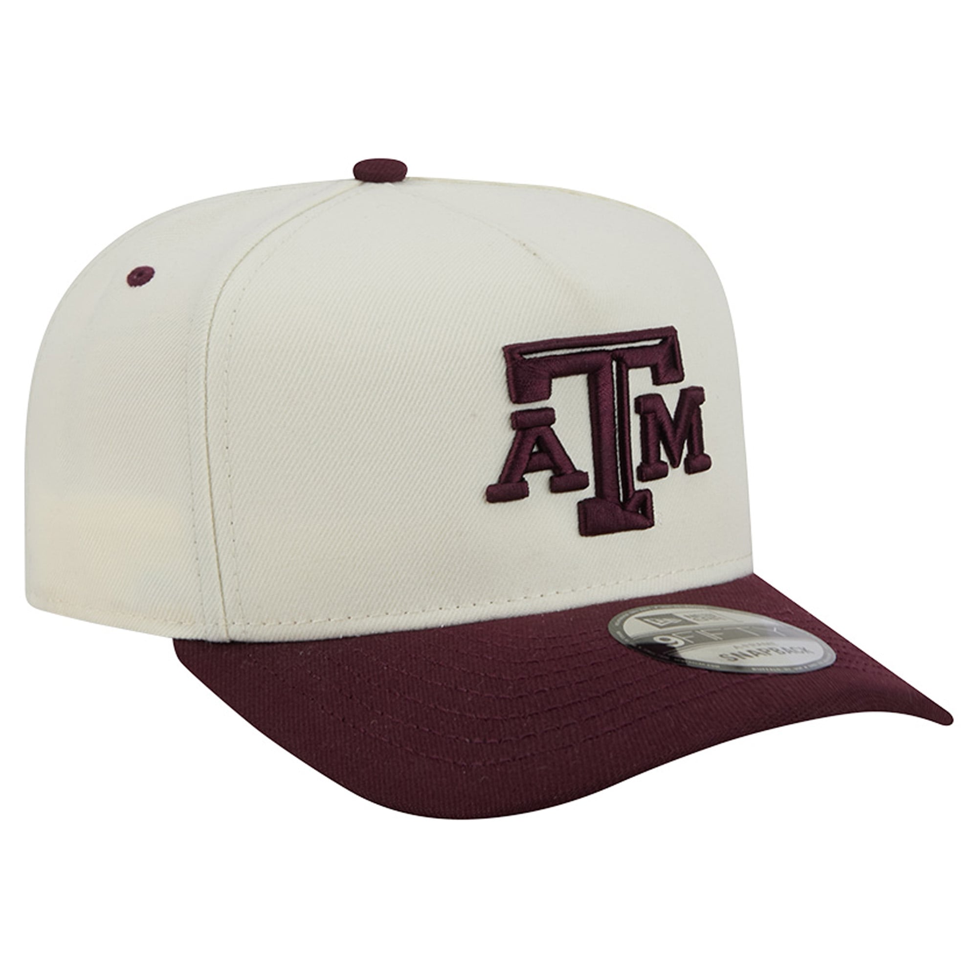 Unisex New Era White/Maroon Texas A&M Aggies A-Frame 9FIFTY Snapback Hat