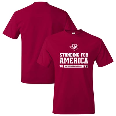 T-shirt unisexe Texas A&M Aggies « Standing for America » - Rouge
