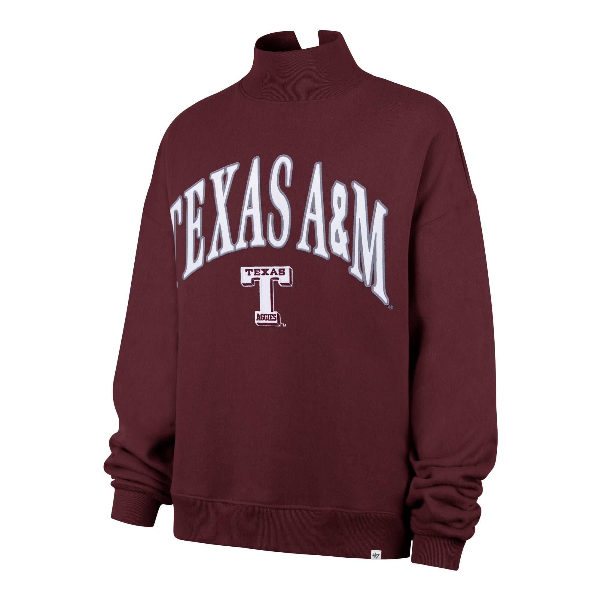 Sweat-shirt à col montant Texas A&M Aggies bordeaux « 47 » pour femmes