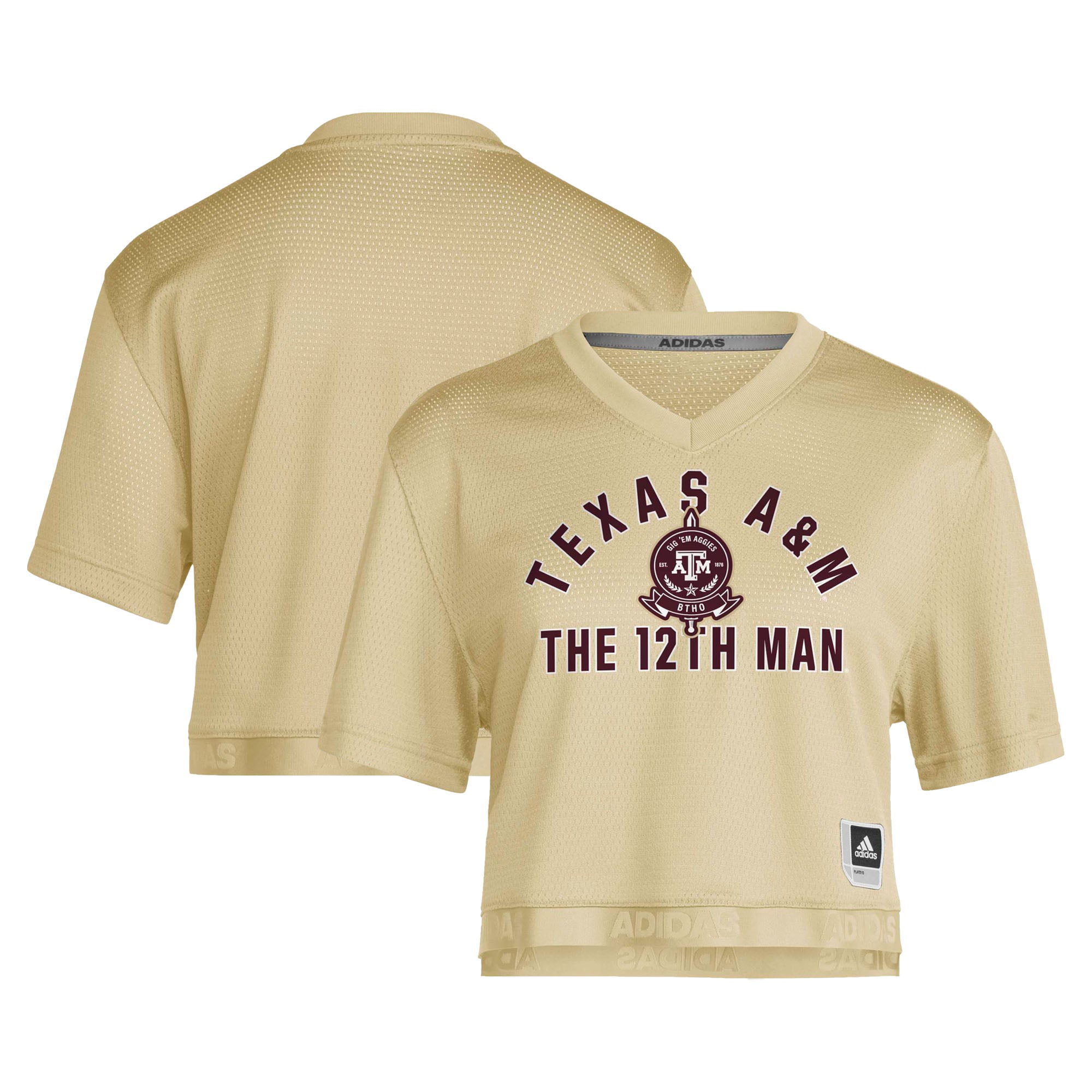 Maillot de football américain court adidas Gold Texas A&M Aggies pour femmes