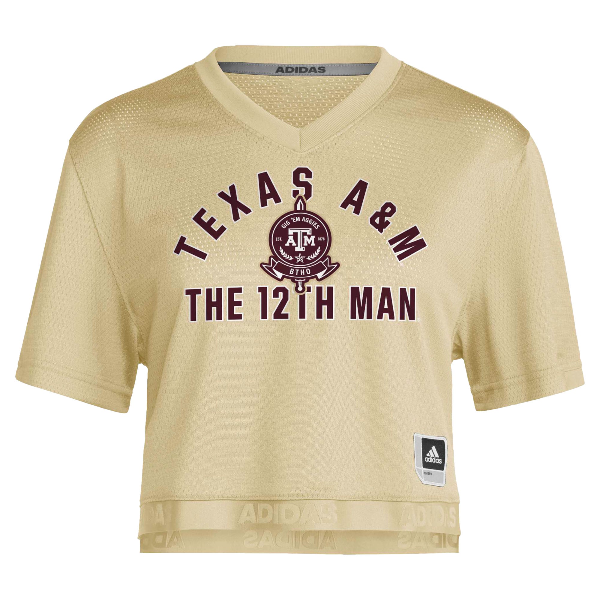 Maillot de football américain court adidas Gold Texas A&M Aggies pour femmes