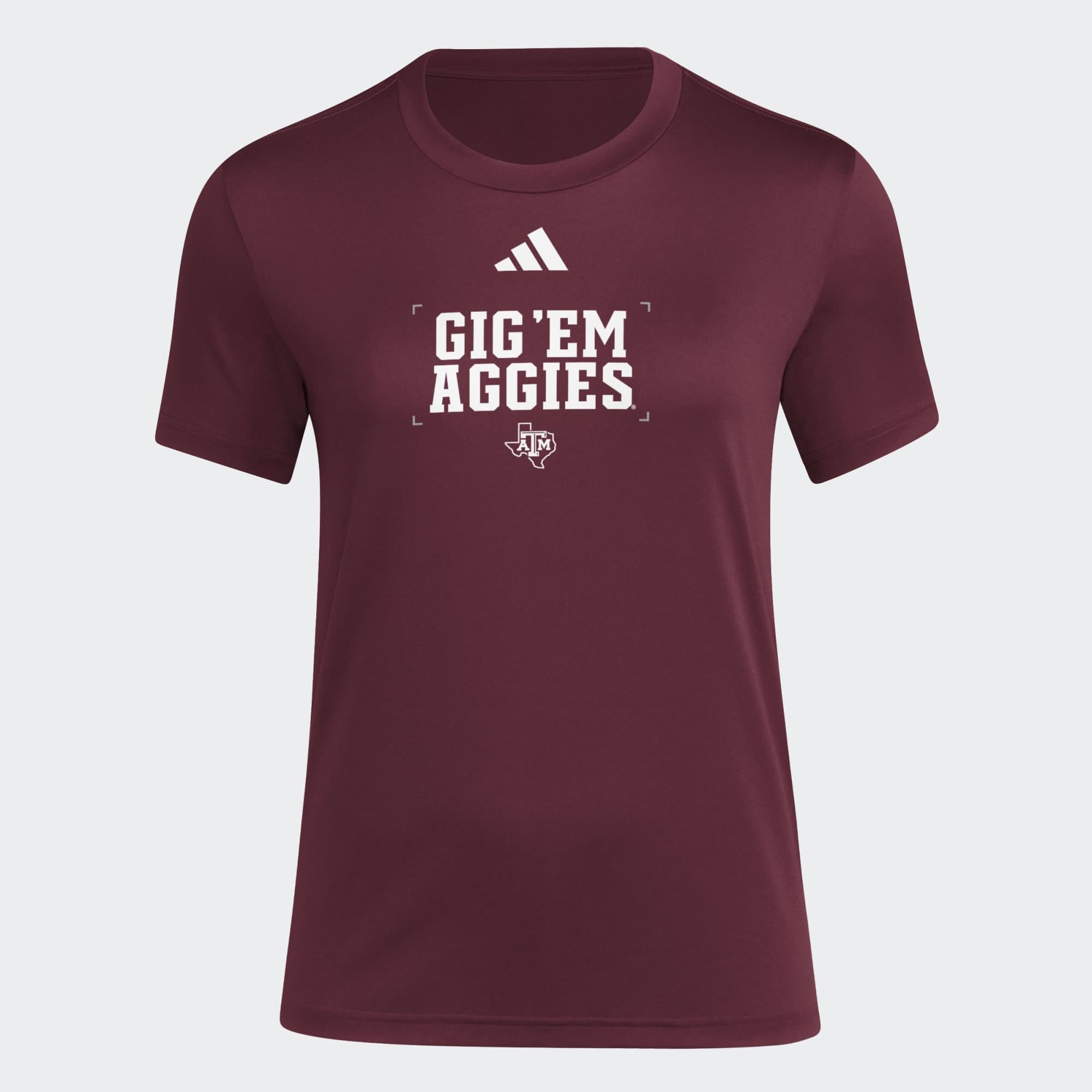 Women's adidas Maroon Texas A&M Aggies Locker Slogan Pre-Game T-Shirt