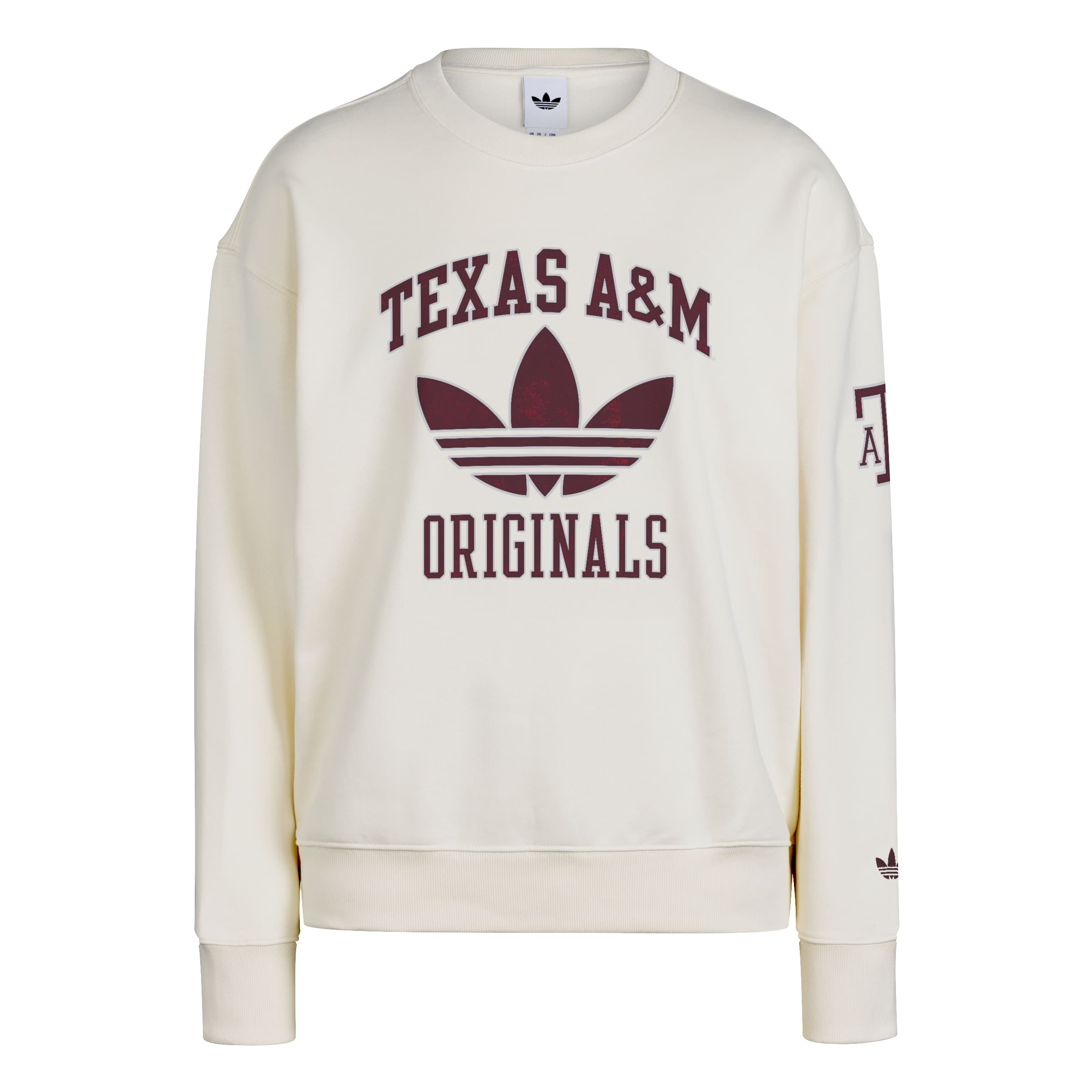 Sweat-shirt polaire adidas Originals crème Texas A&M Aggies pour femme