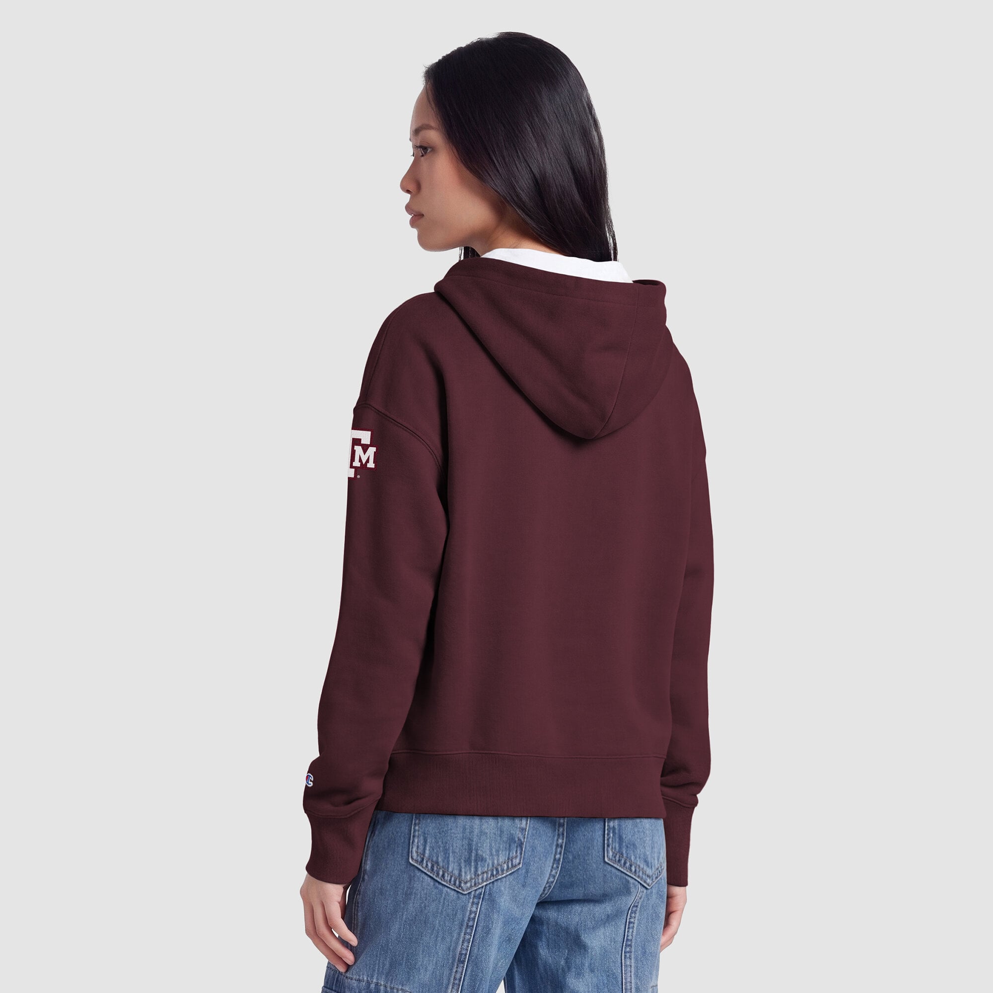 Women's Champion Maroon Texas A&M Aggies Arch Full-Zip Fleece Hoodie