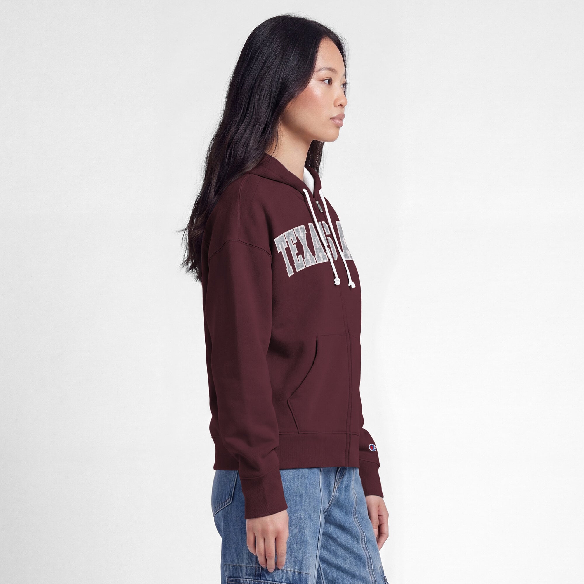 Women's Champion Maroon Texas A&M Aggies Arch Full-Zip Fleece Hoodie