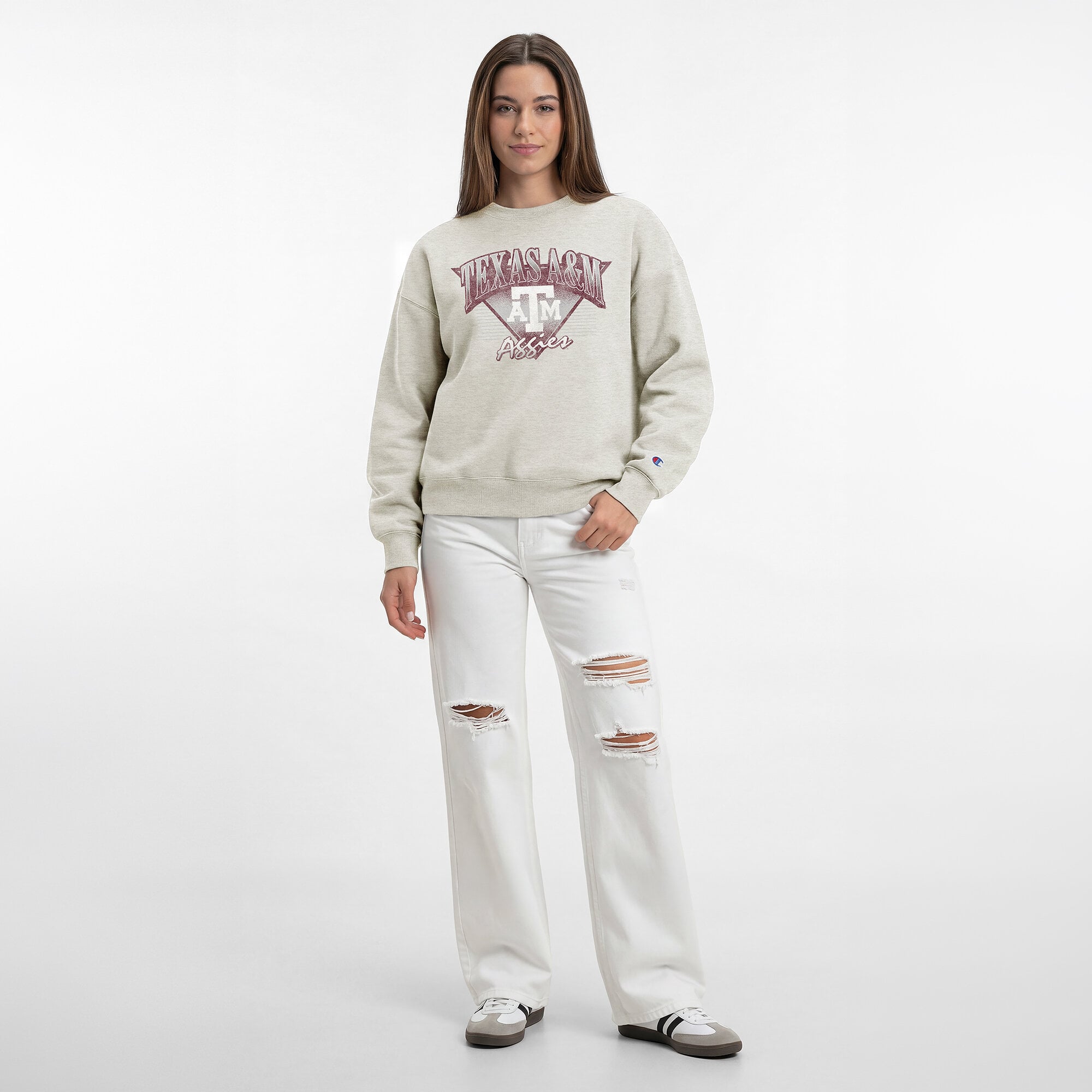 Women's Champion Oatmeal Texas A&M Aggies All-Star Weave Sweatshirt