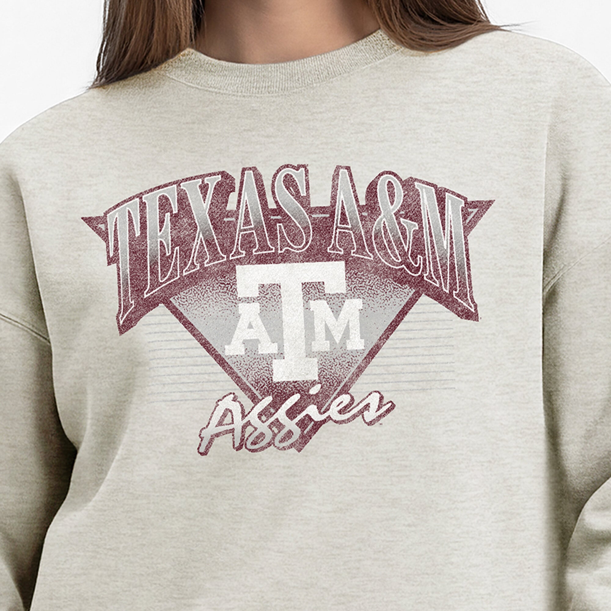 Women's Champion Oatmeal Texas A&M Aggies All-Star Weave Sweatshirt