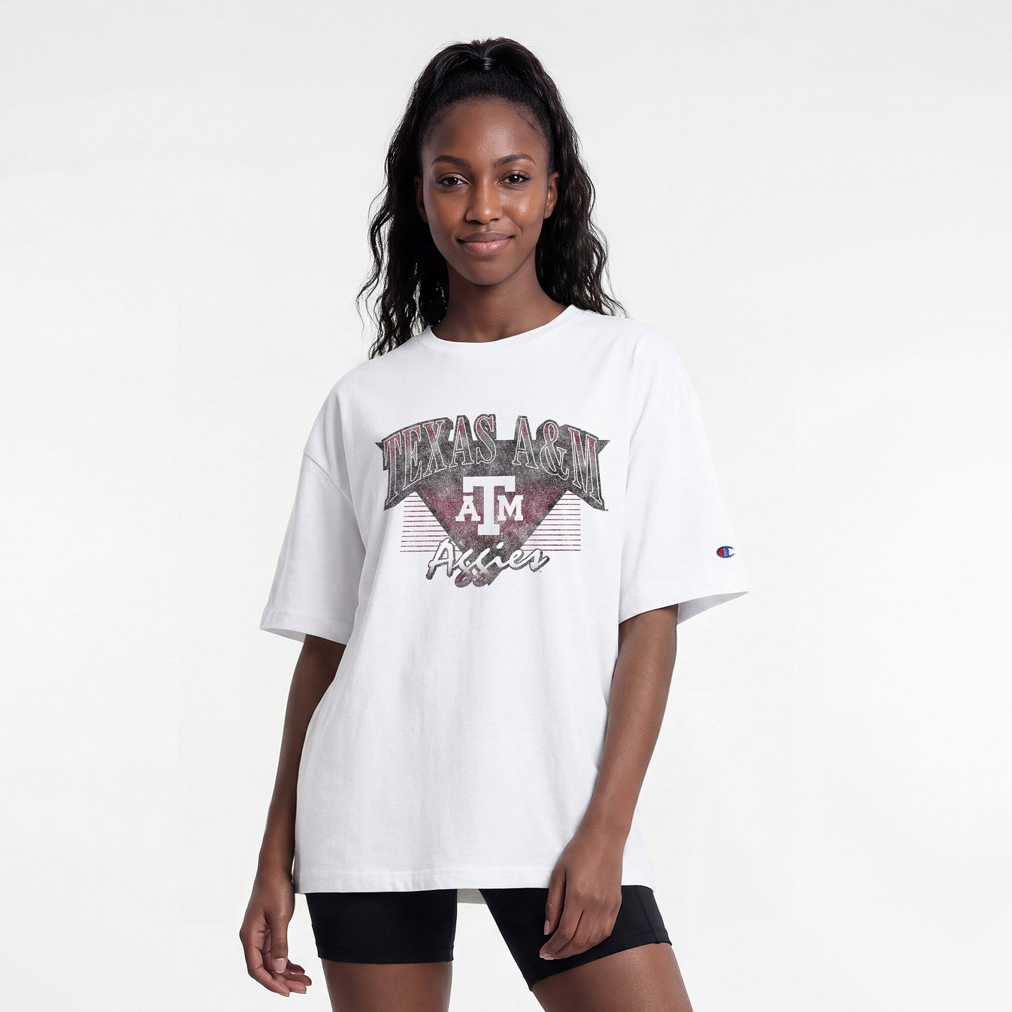 Women's Champion White Texas A&M Aggies Retro Oversized T-Shirt