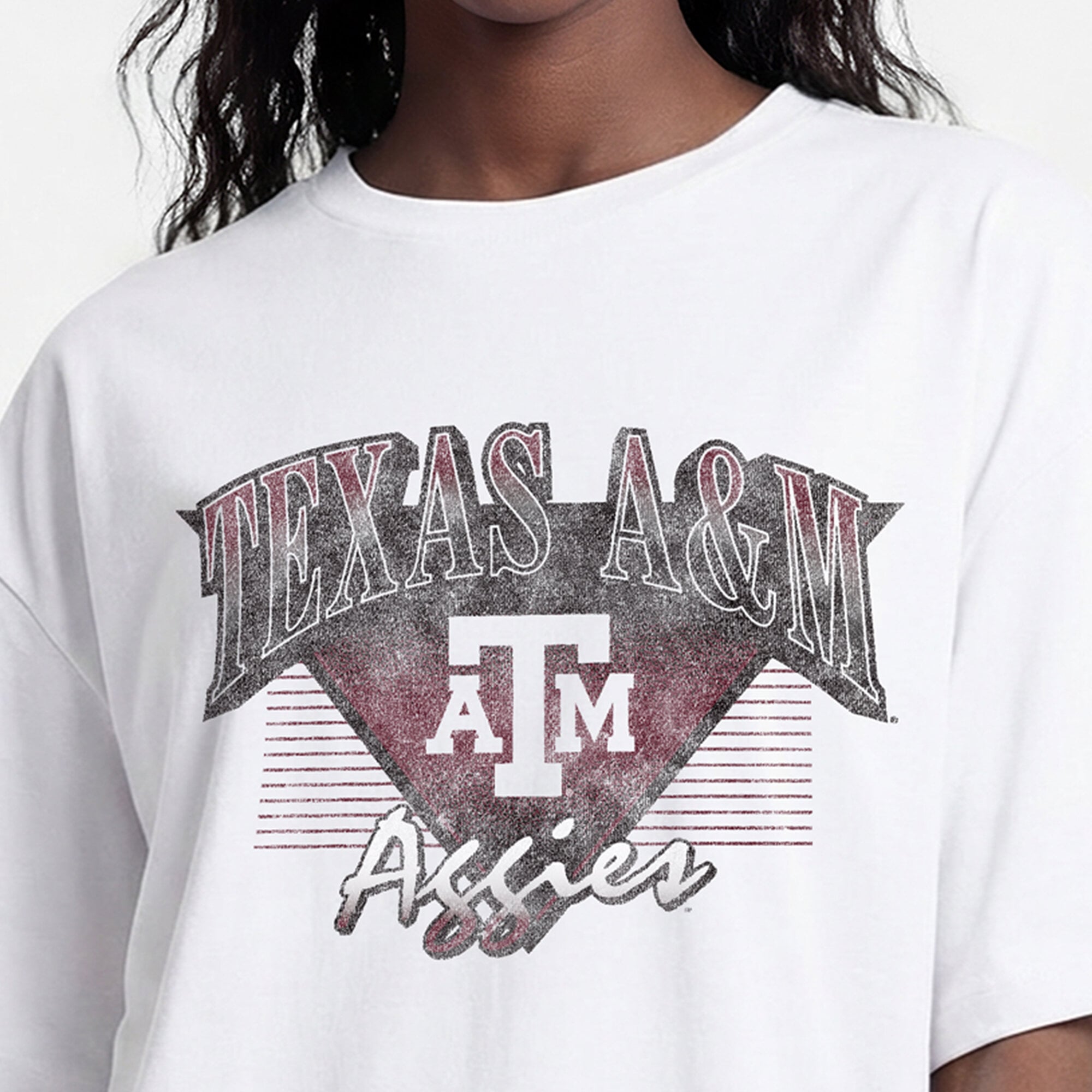 Women's Champion White Texas A&M Aggies Retro Oversized T-Shirt