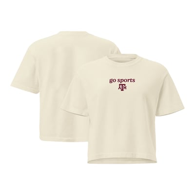 Texas A&M Aggies Comfort Colors Women's Go Sports Cropped T-Shirt - Cream
