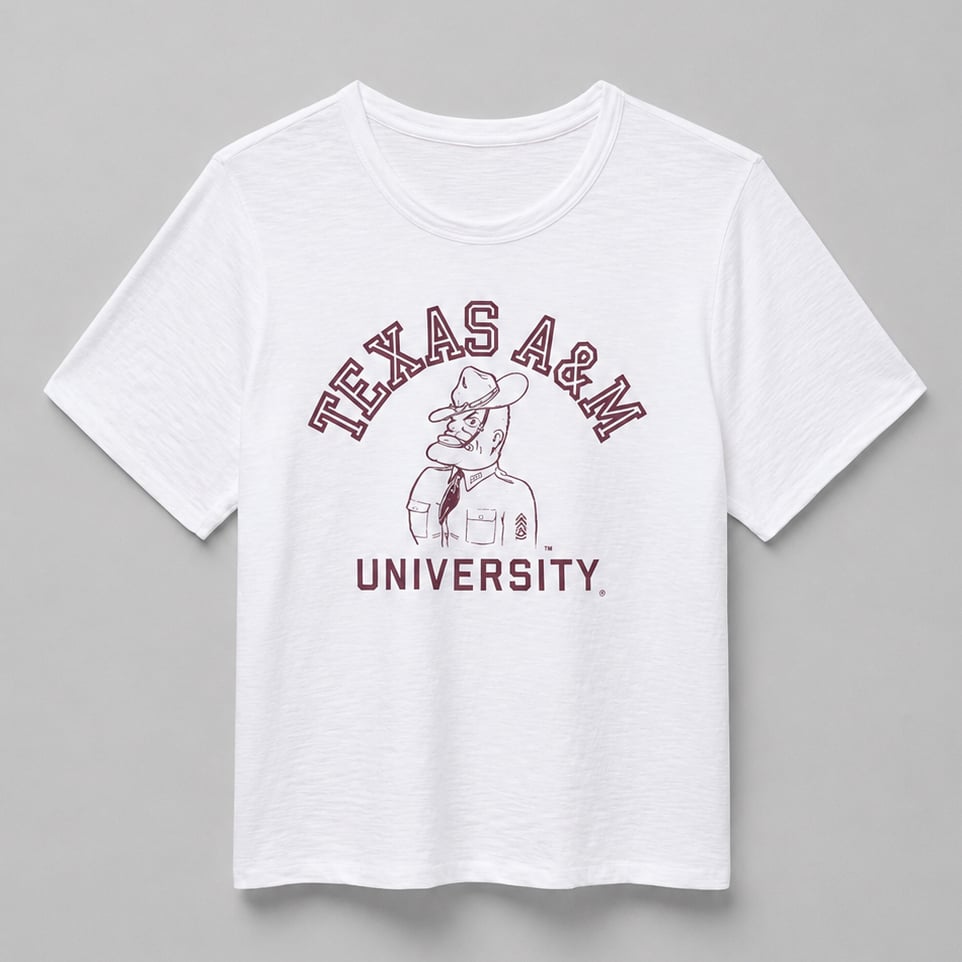 T-shirt essentiel blanc FAHERTY Texas A&M Aggies délavé par le soleil pour femmes