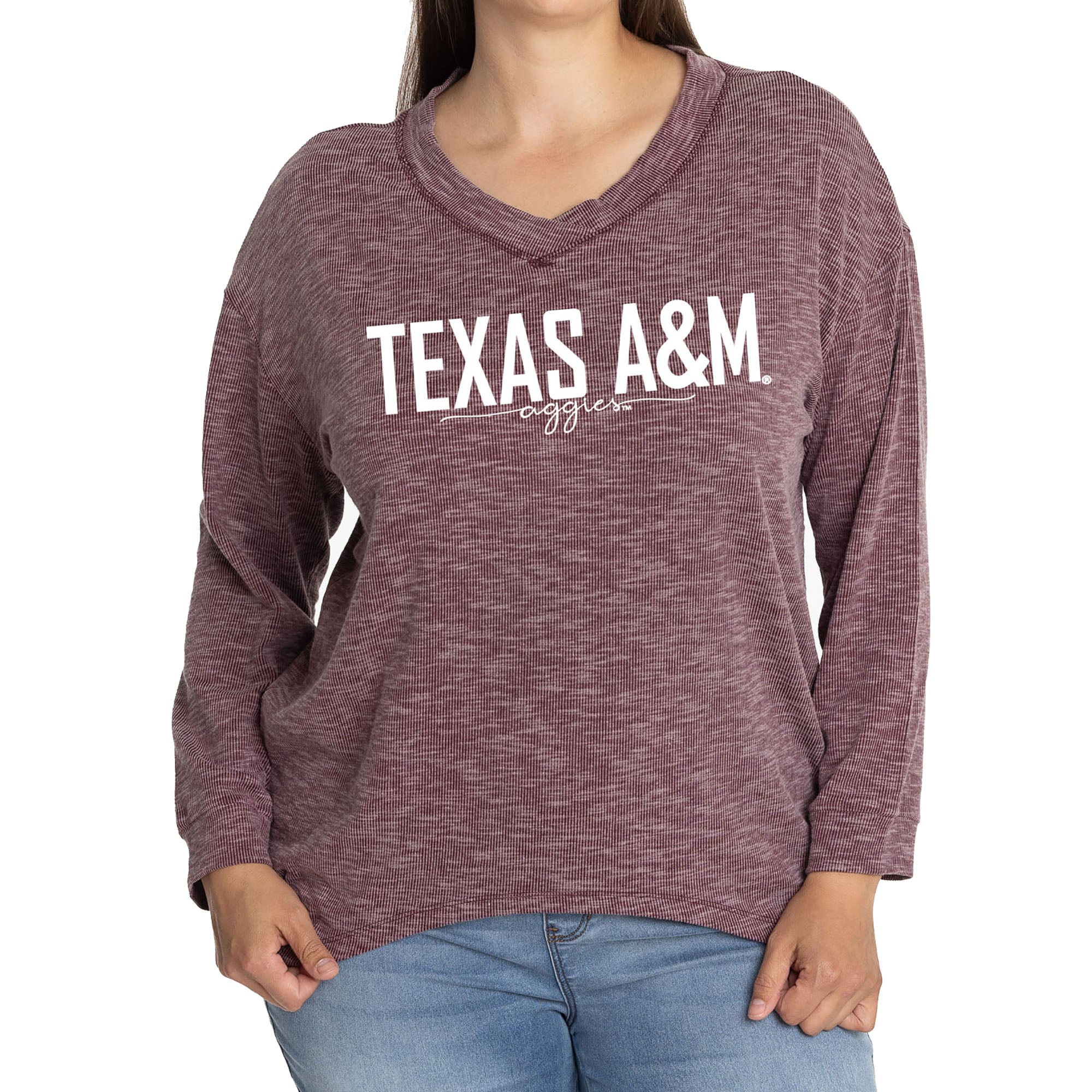 Women's Maroon Texas A&M Aggies Bailey V-Neck Tri-Blend Tunic