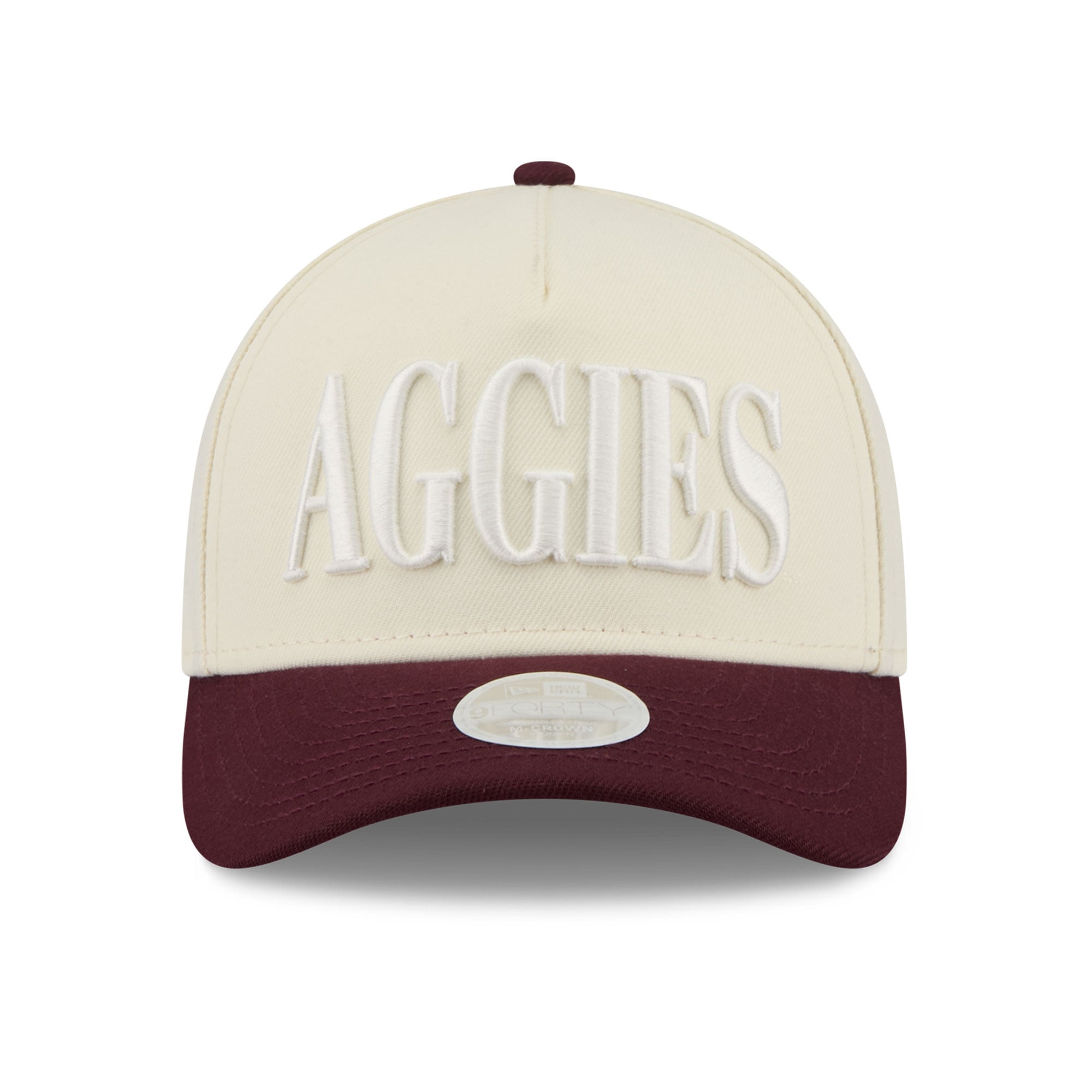 Casquette ajustable New Era blanche et bordeaux Texas A&M Aggies 9FORTY pour femme