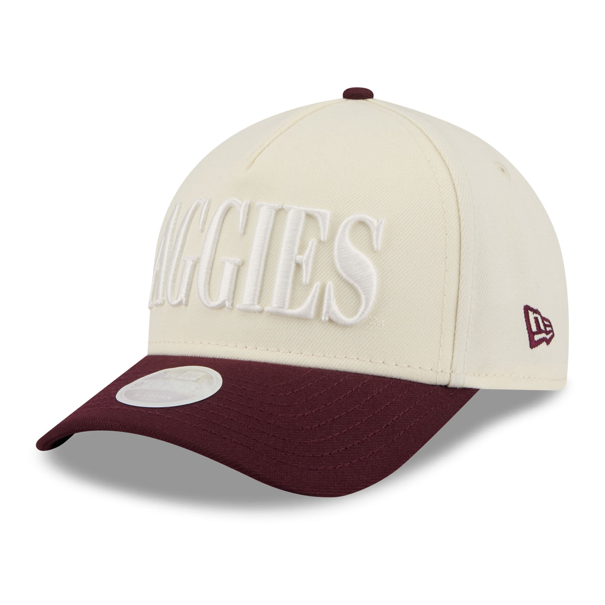 Casquette ajustable New Era blanche et bordeaux Texas A&M Aggies 9FORTY pour femme