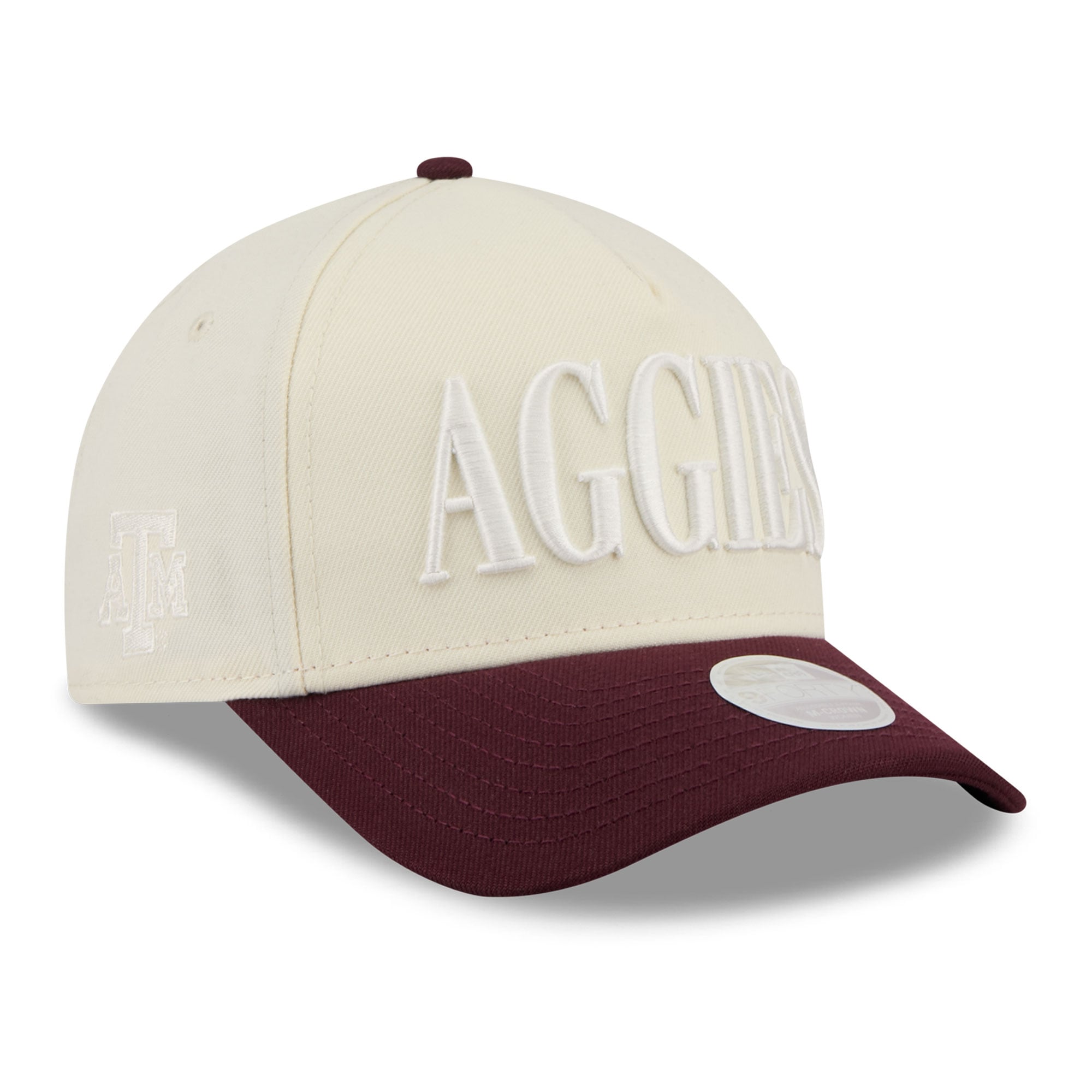 Casquette ajustable New Era blanche et bordeaux Texas A&M Aggies 9FORTY pour femme