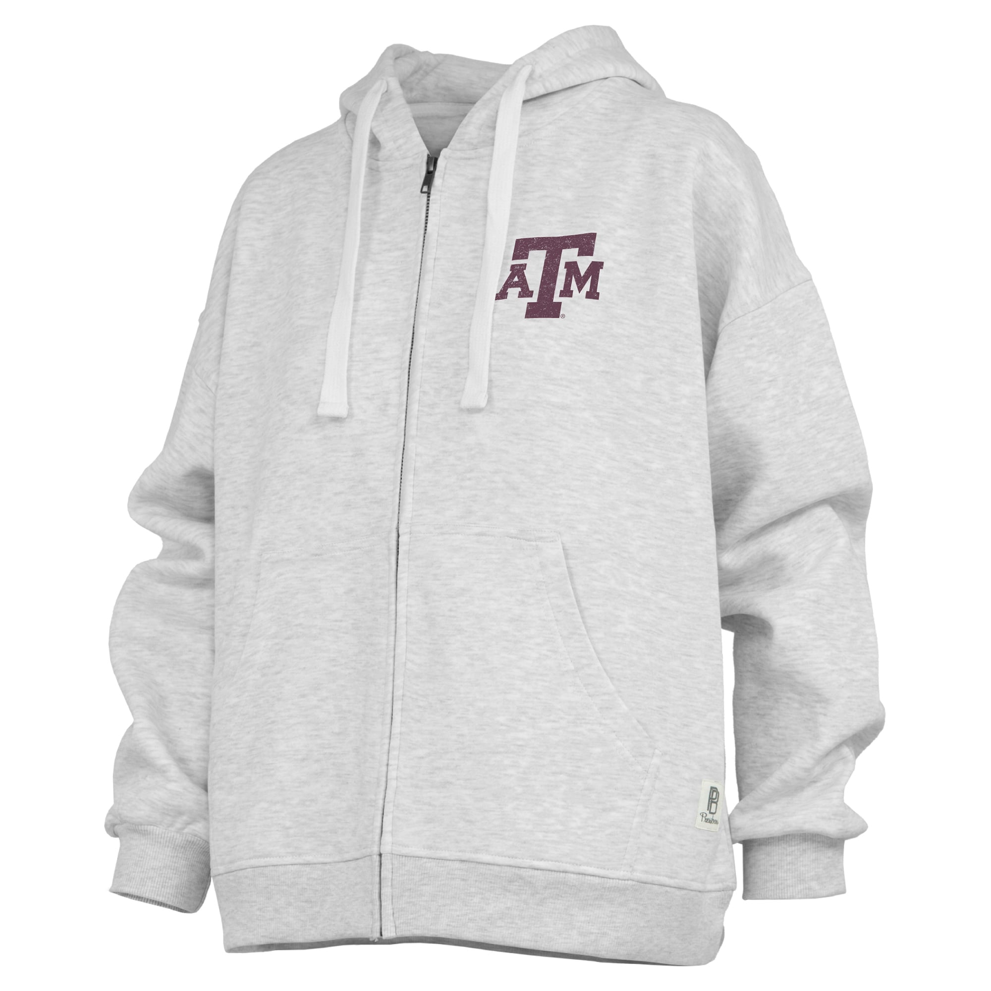 Sweat à capuche zippé Janise gris chiné pour femme, Texas A&M Aggies, Pressbox