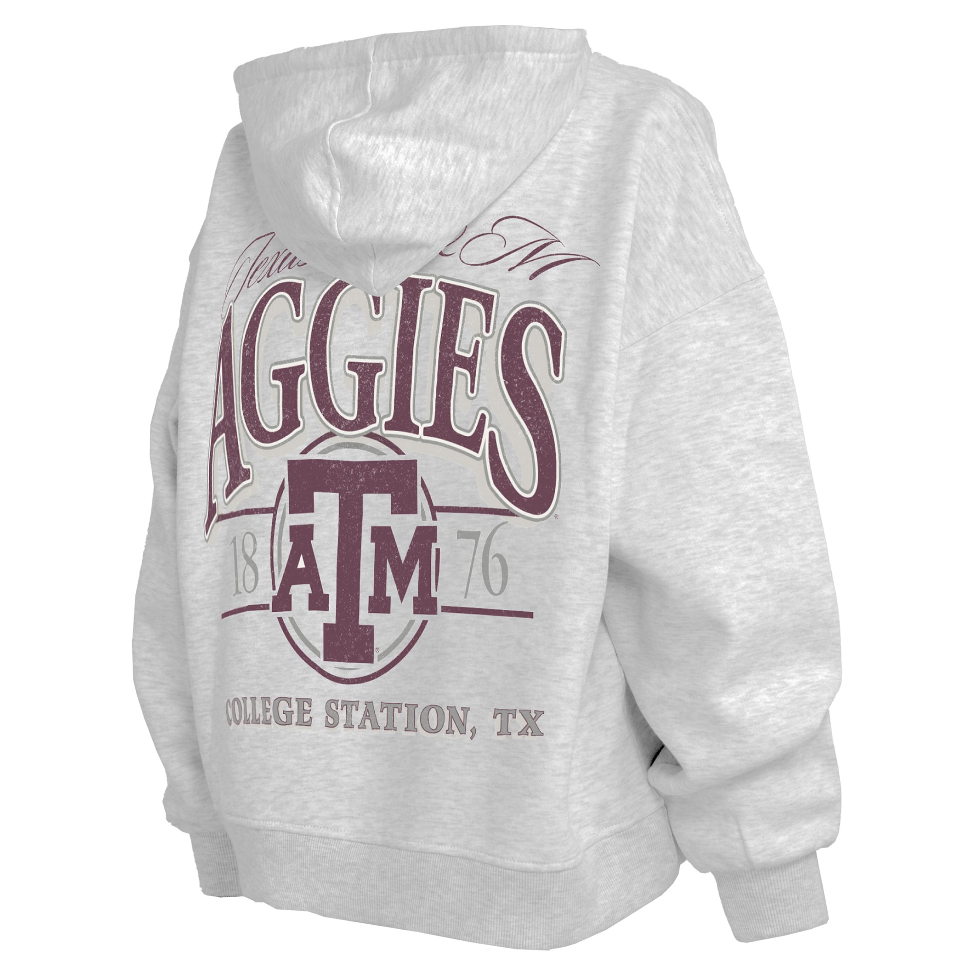 Sweat à capuche zippé Janise gris chiné pour femme, Texas A&M Aggies, Pressbox