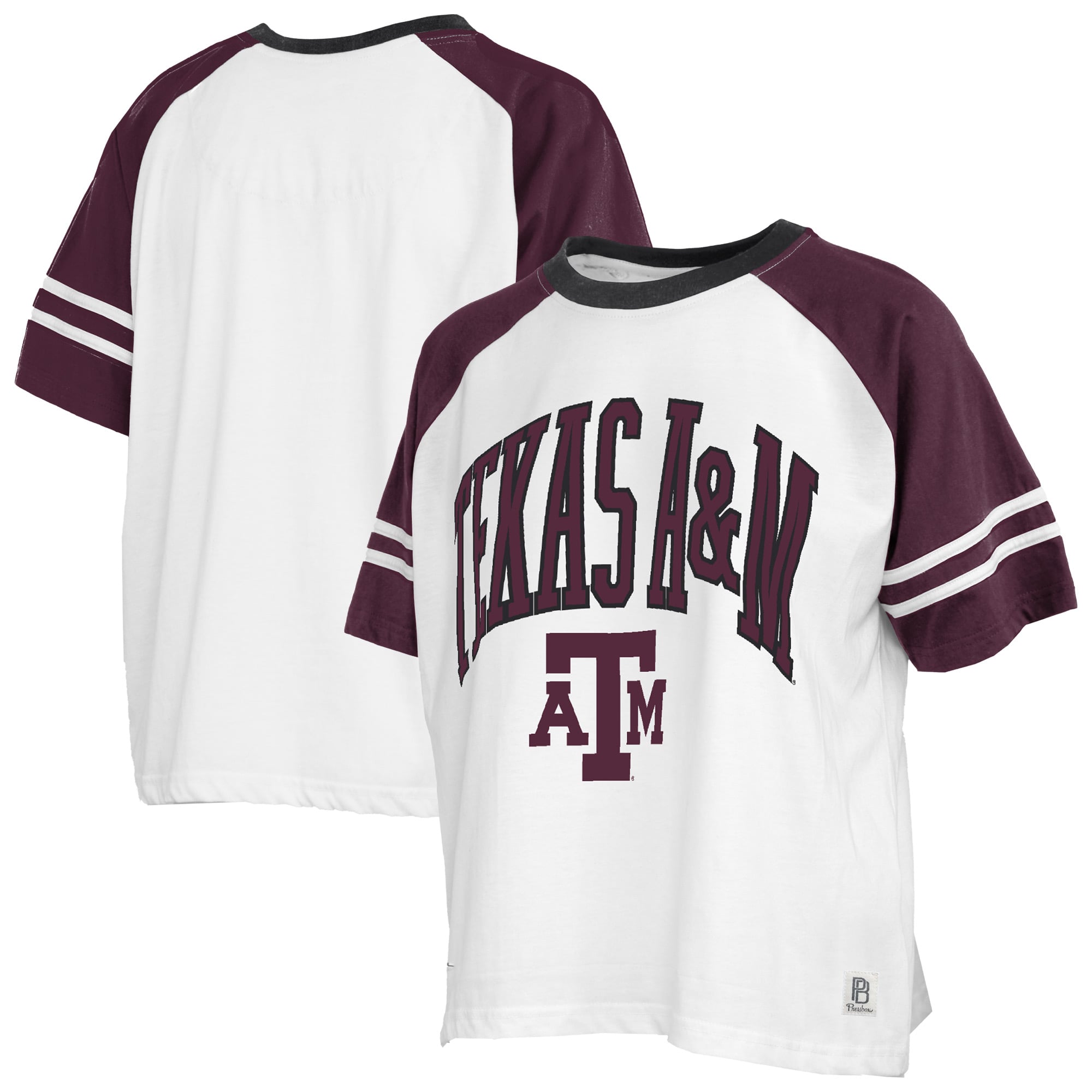 T-shirt Pressbox blanc pour femmes Texas A&M Aggies Sky Colorblock